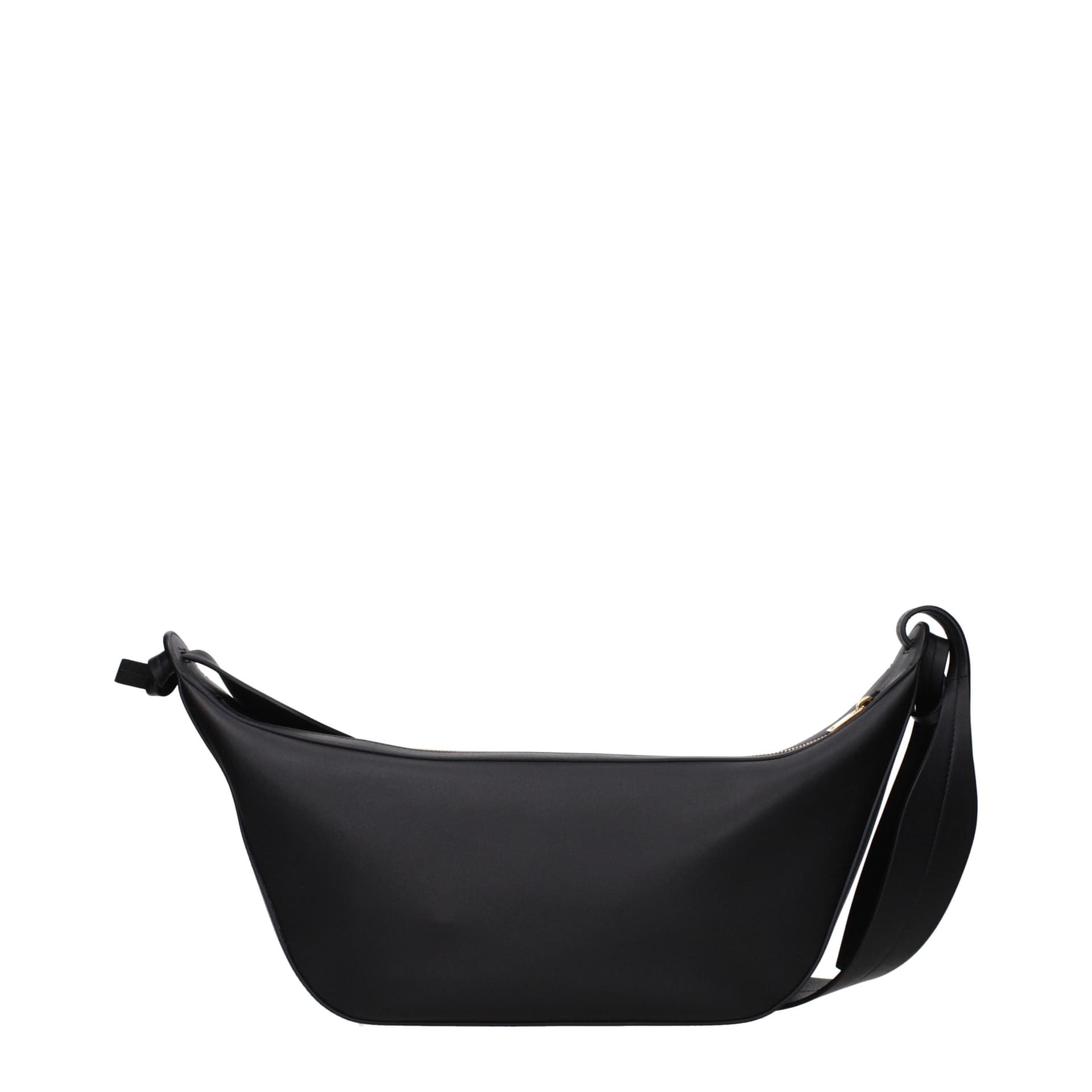 Black Leather Shoulder Bag - 3