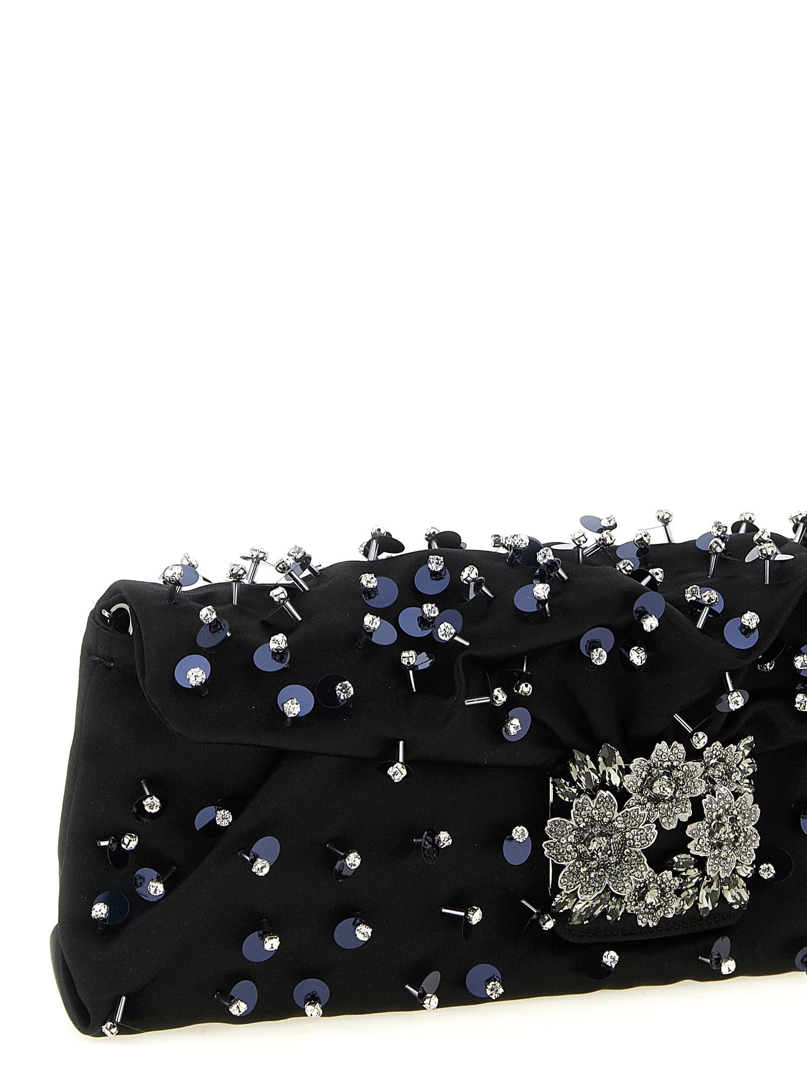 Black Viscose Clutch Bag - 3