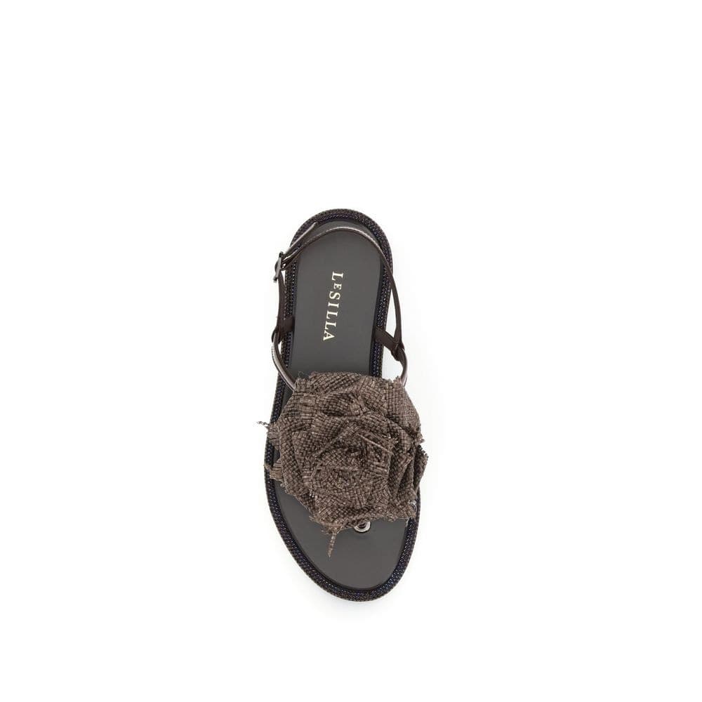 Brown Calf Leather Bos Taurus Flat Sandals - 4