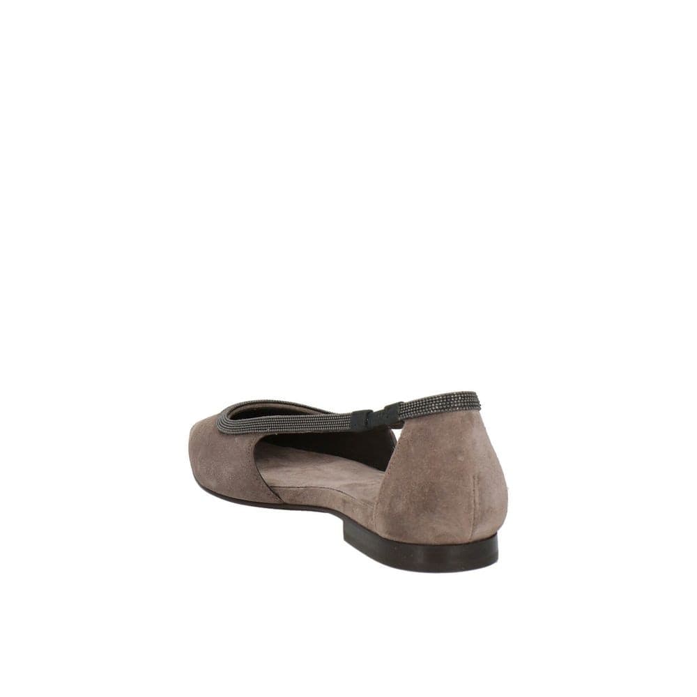 Gray Leather Ballet Flats - 3