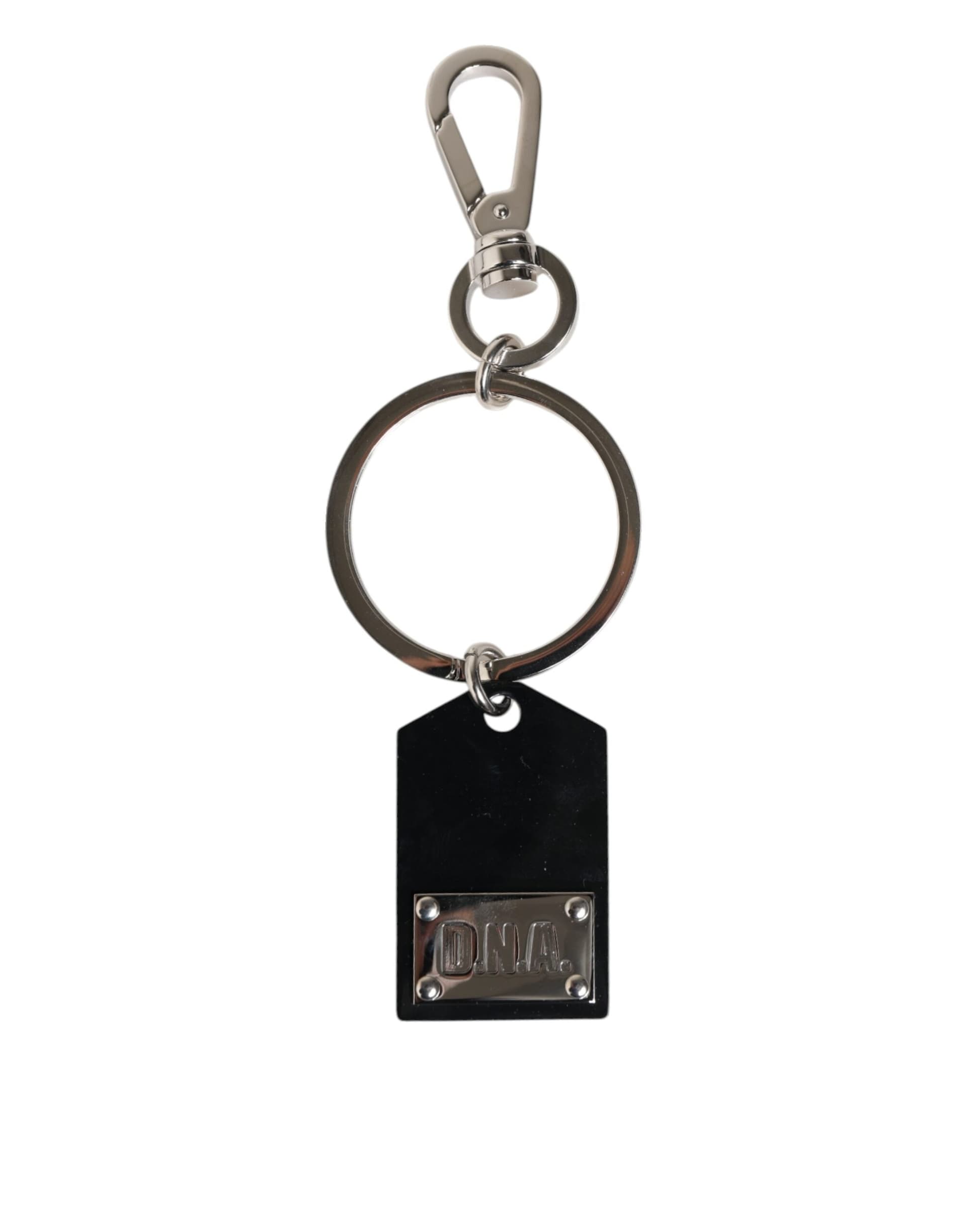 Black Sint Glass Plaque DG Logo Metal PlateKeychain Keyring - 5