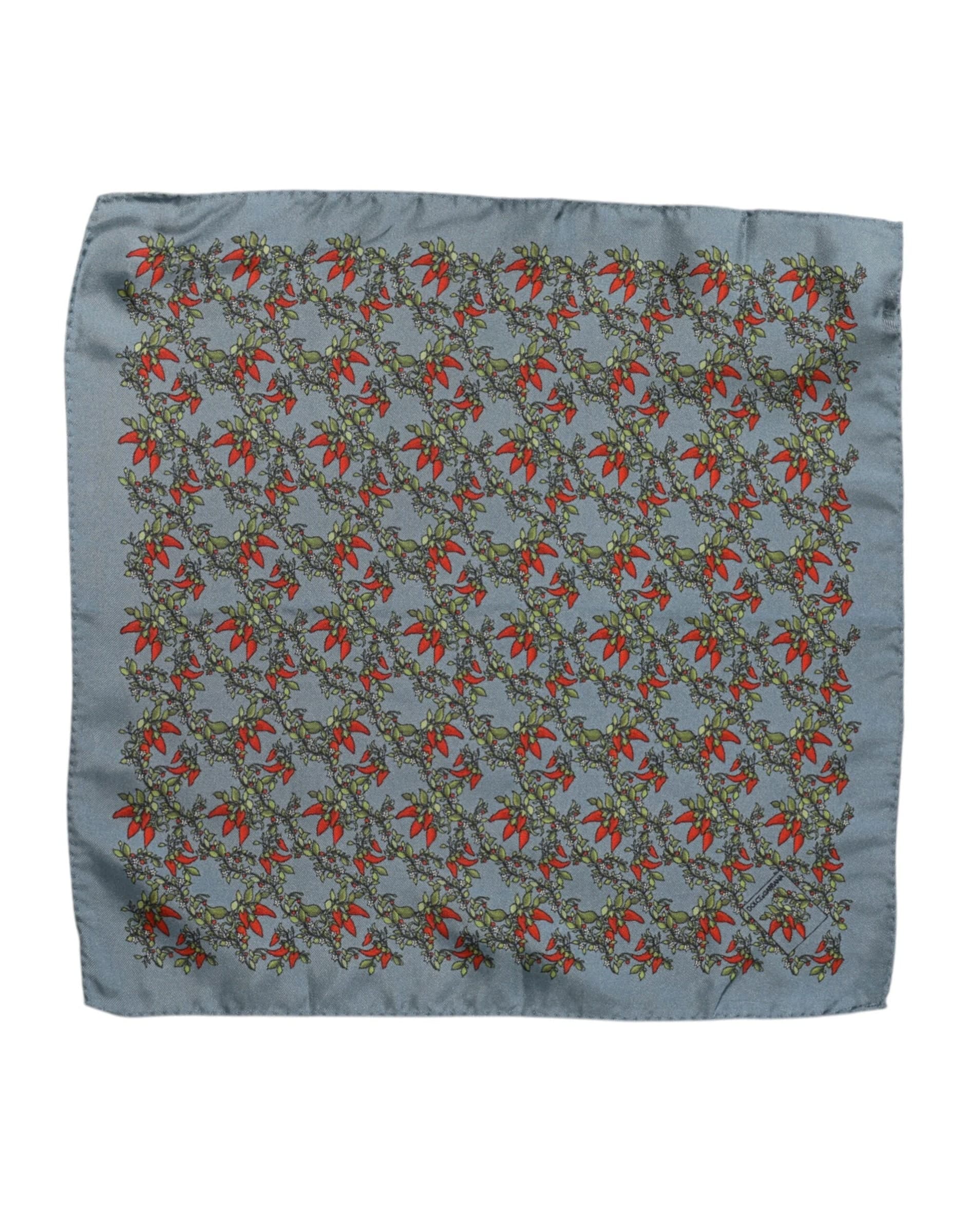 Gray Chilis Silk Square Men Foulard Scarf - 2