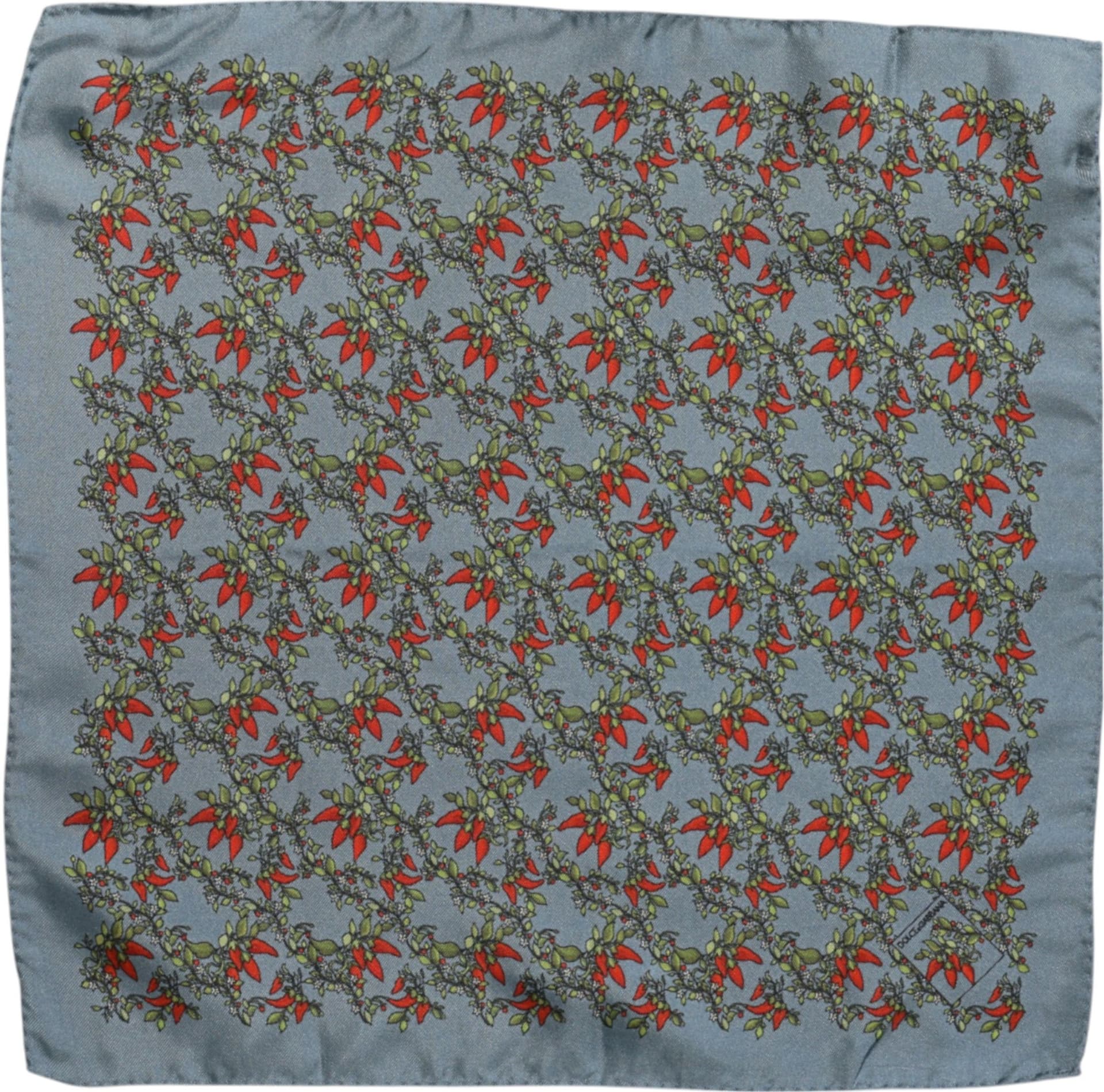 Gray Chilis Silk Square Men Foulard Scarf - 5