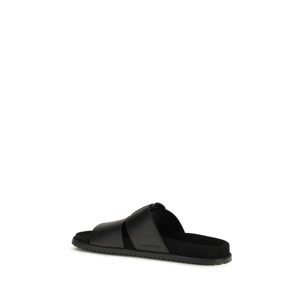 Black Calf Leather Bos Taurus Sandals - 3