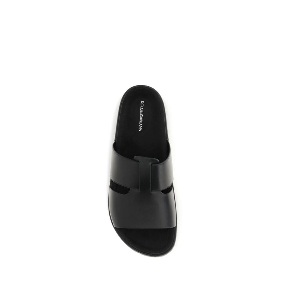 Black Calf Leather Bos Taurus Sandals - 4