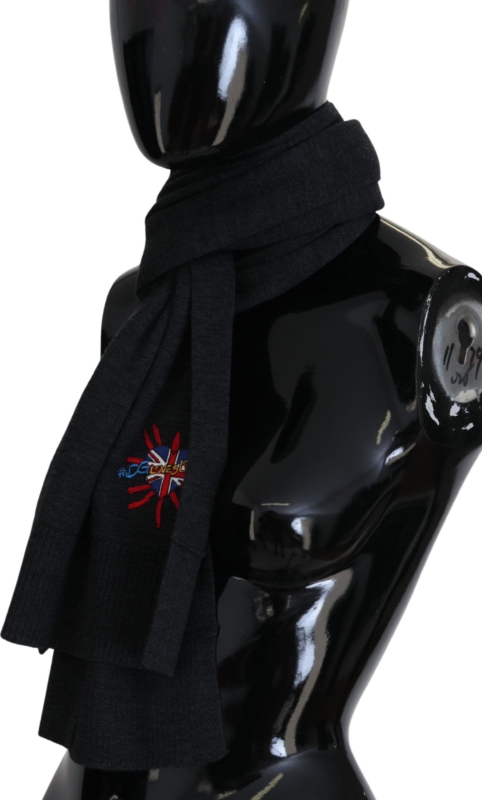 Black Sacred Heart #DGLovesLondon Wrap Scarf - 3