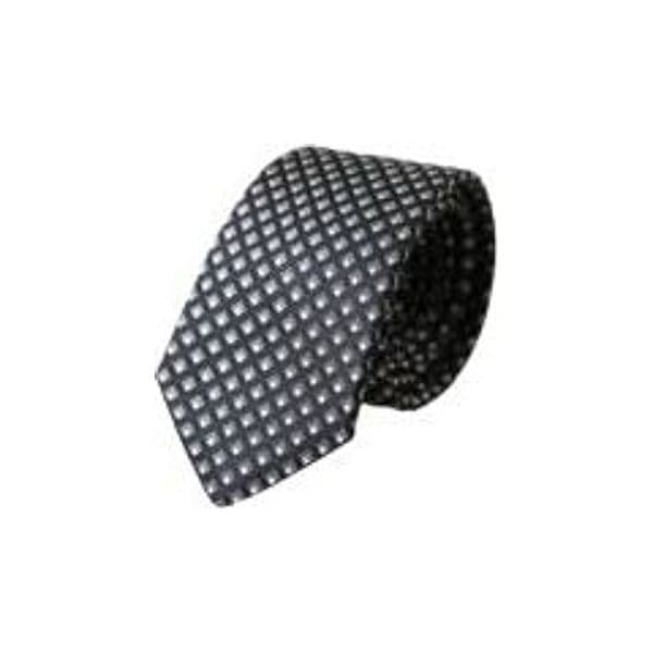 Black 100% Silk Patterned Adjustable Men Tie