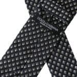 Black 100% Silk Patterned Adjustable Men Tie - 4