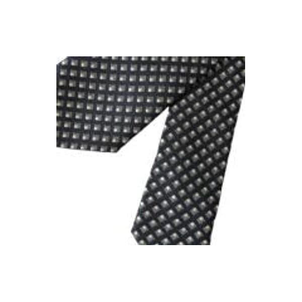 Black 100% Silk Patterned Adjustable Men Tie - 5