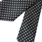 Black 100% Silk Patterned Adjustable Men Tie - 5