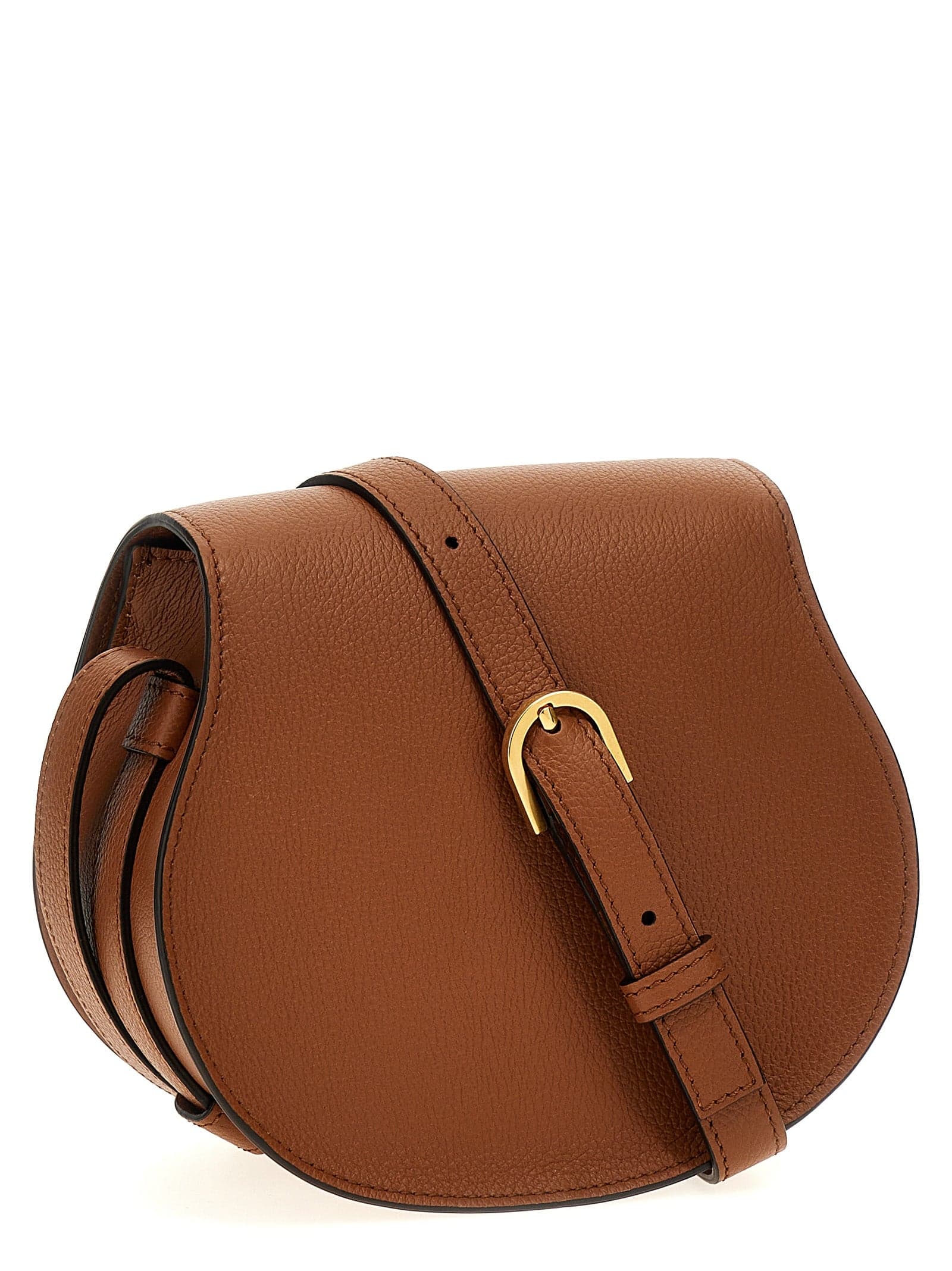 Brown Lamb Leather Crossbody Bag - 2