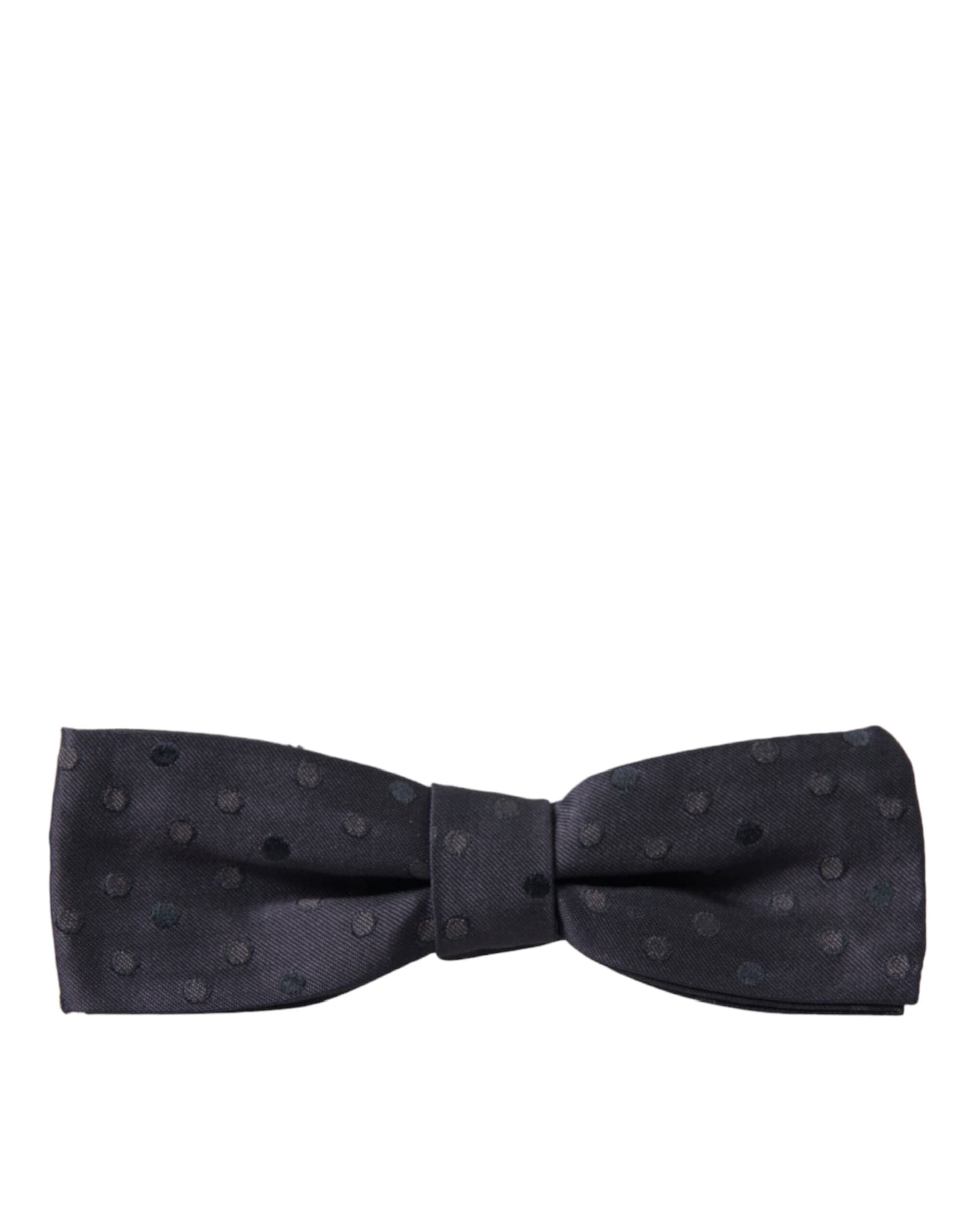 Blue Polka Dot Silk Adjustable Neck Men Papillon Bow Tie - 4