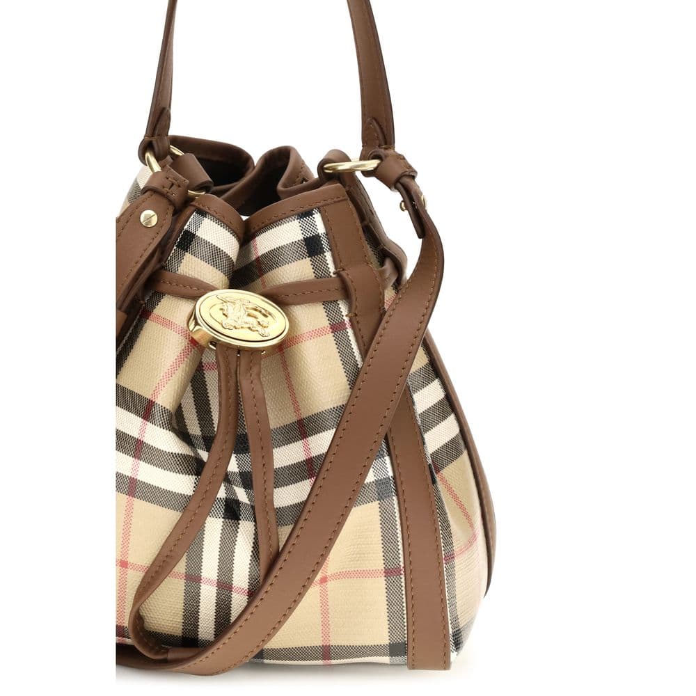 Beige Calf Leather Bos Taurus Backet Bag - 4