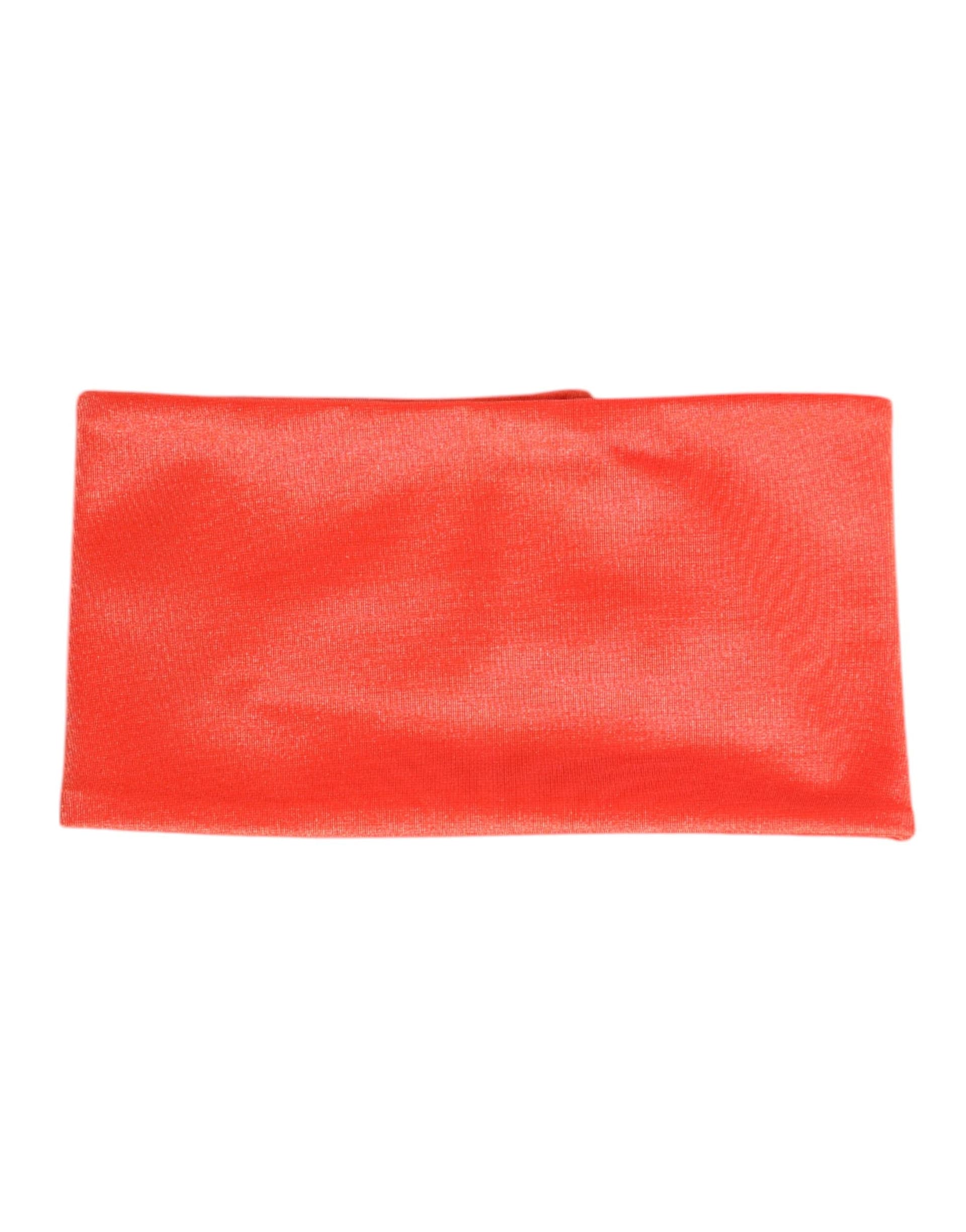 Orange Nylon Stretch Women Neck Warmer Scarf - 2