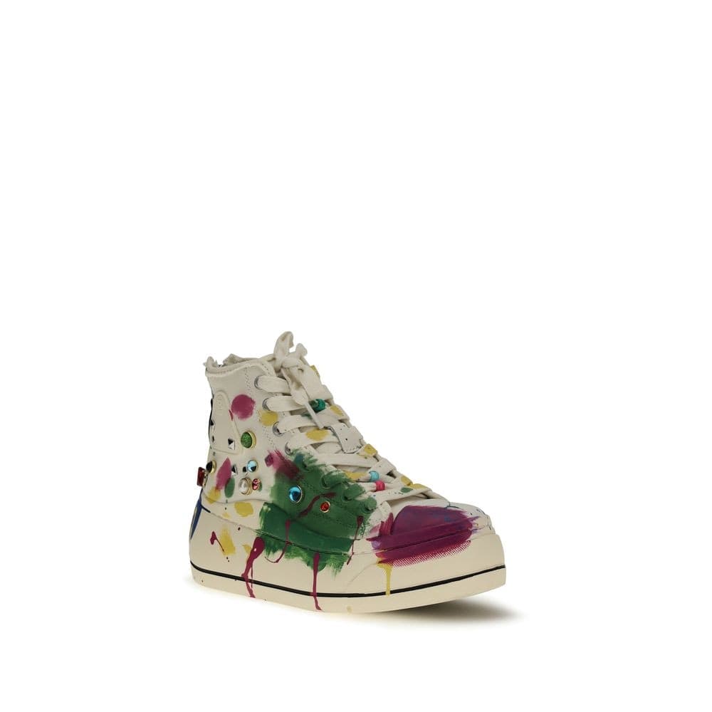 Multicolor Cotton High Top Sneakers - 2