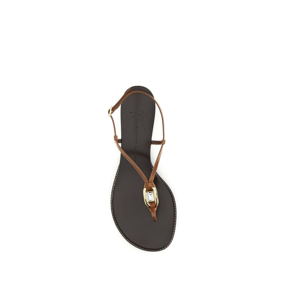 Brown Calf Leather Bos Taurus Wedge Sandals - 4