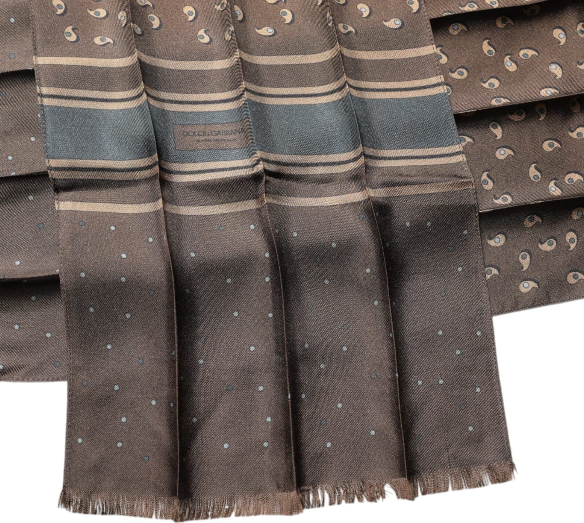 Brown Fantasy Silk Neck Wrap Shawl Scarf - 5
