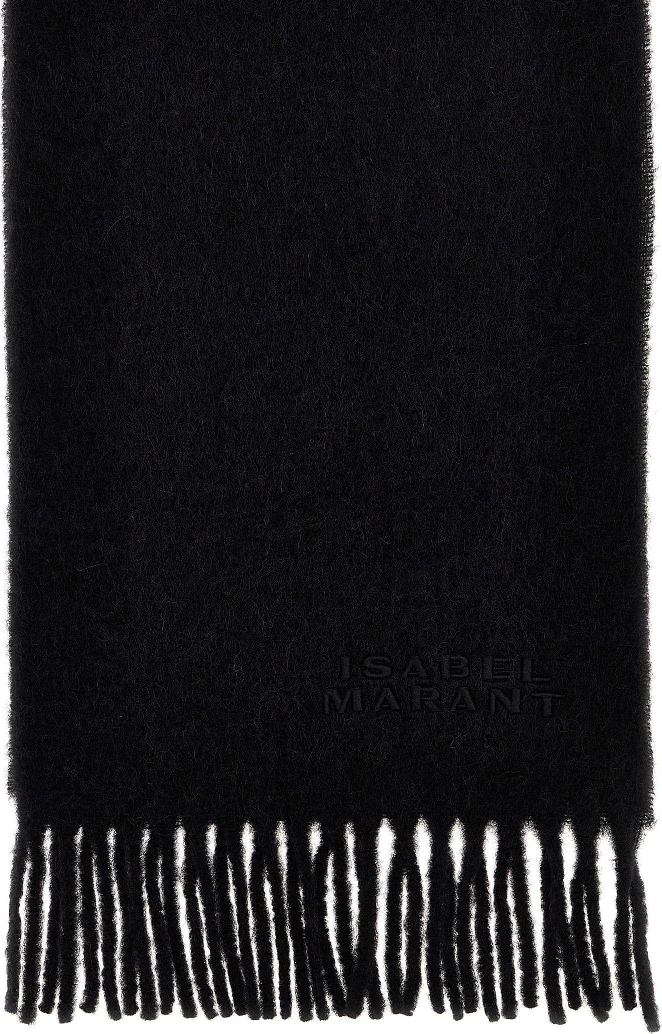 Black Alpaca Leather Scarf - 2