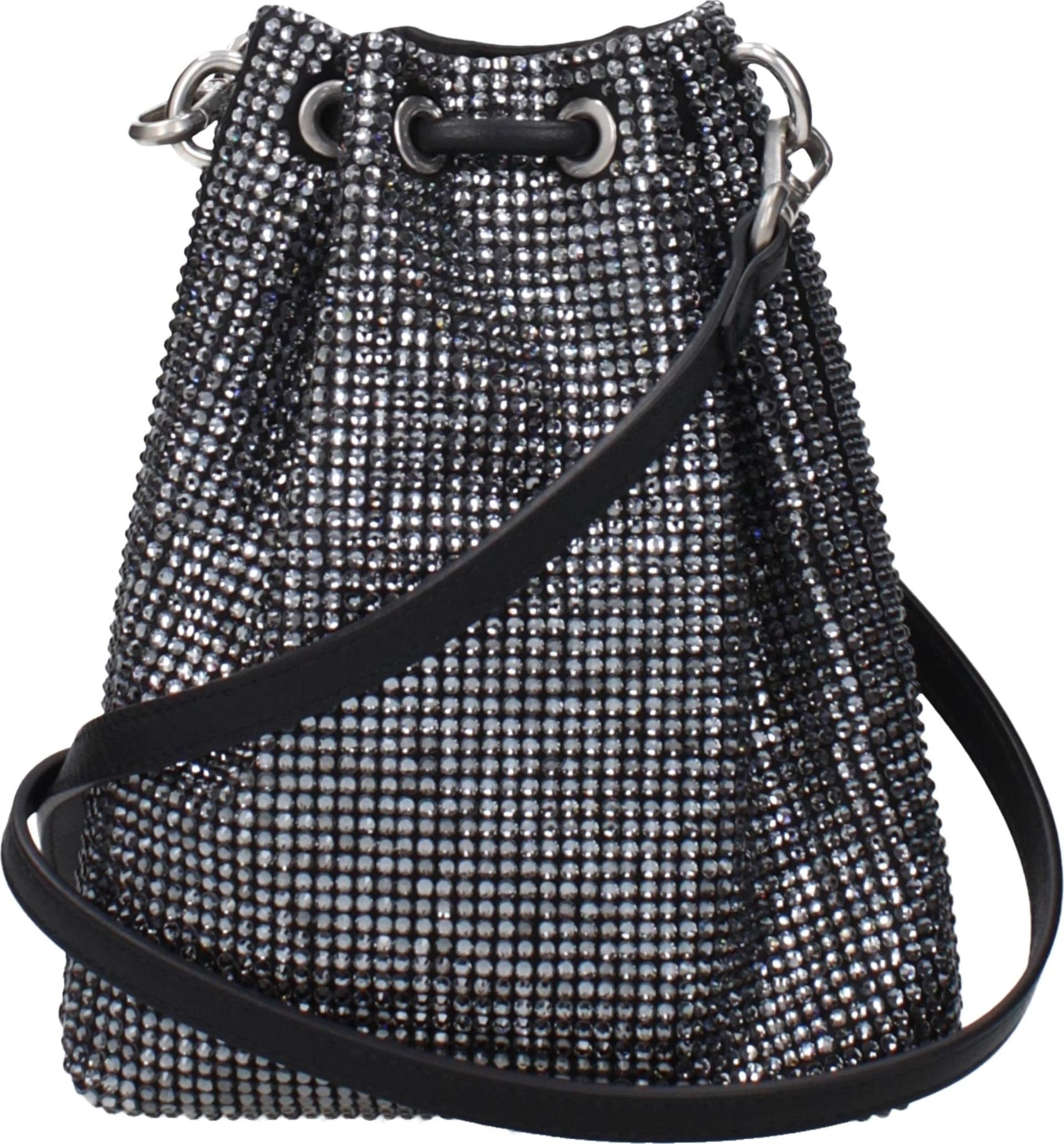 Black Satin Crossbody Bag - 3