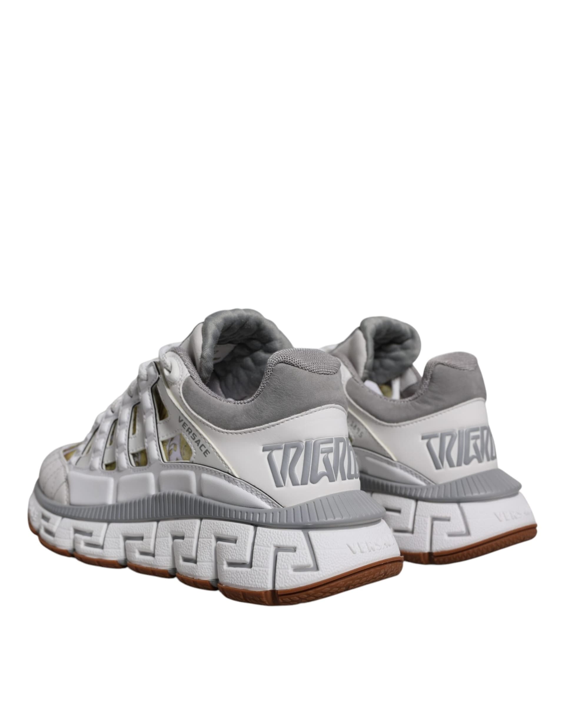 White Trigreca Barocco Print Low Top Sneakers Shoes - 3