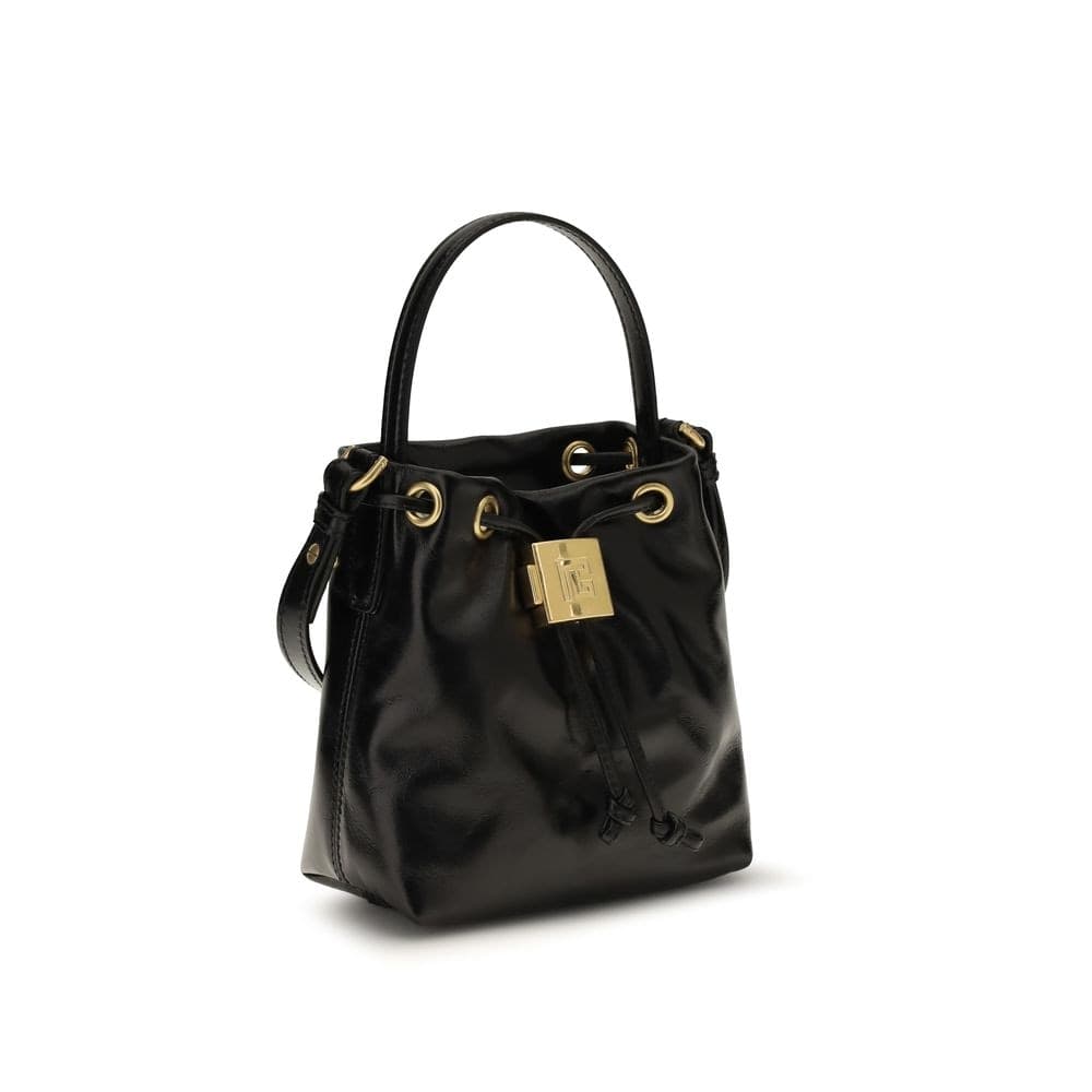 Black Calf Leather Bos Taurus Backet Bag - 2