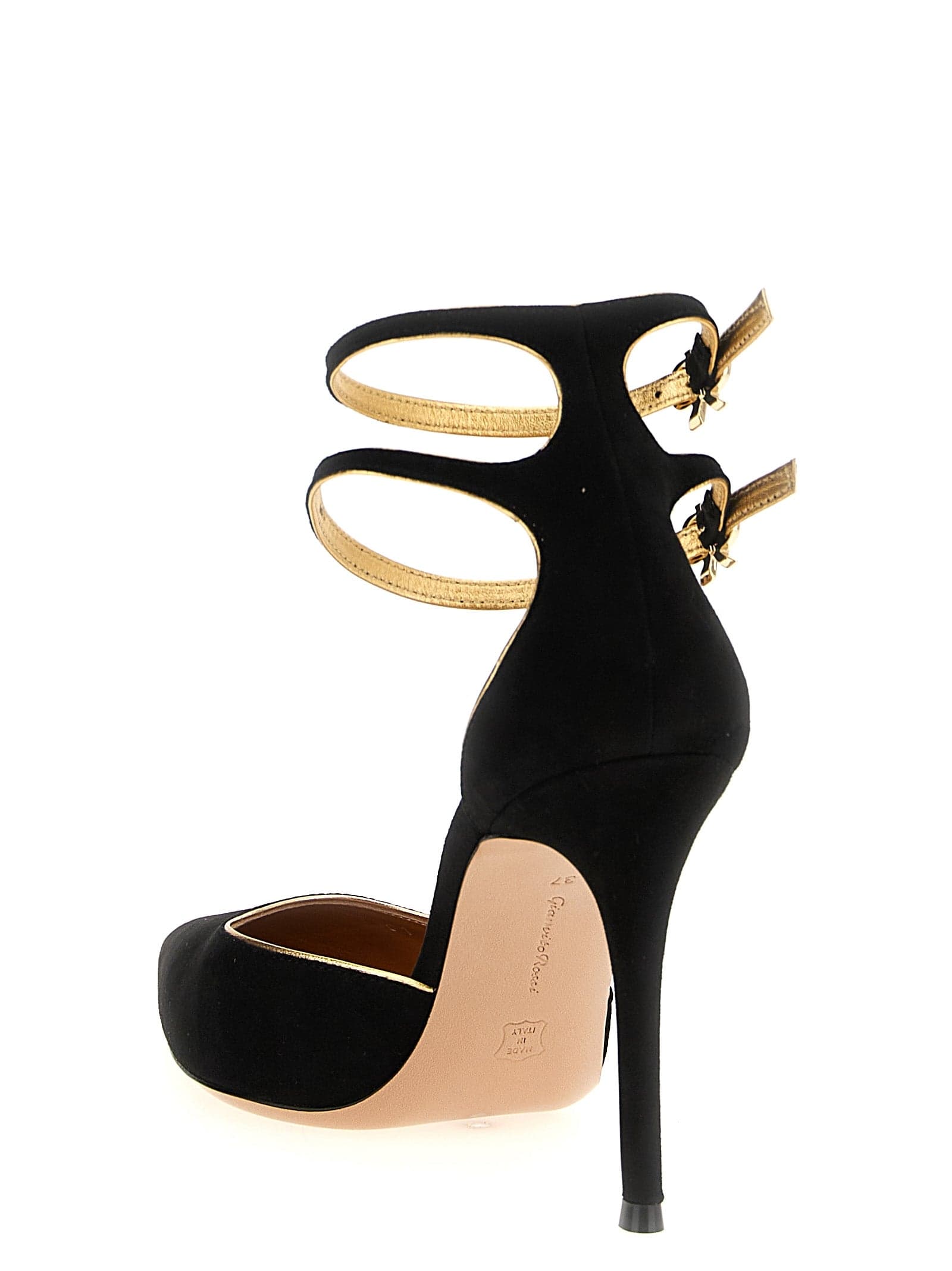 Black Suede Leather High Heel Pumps - 3