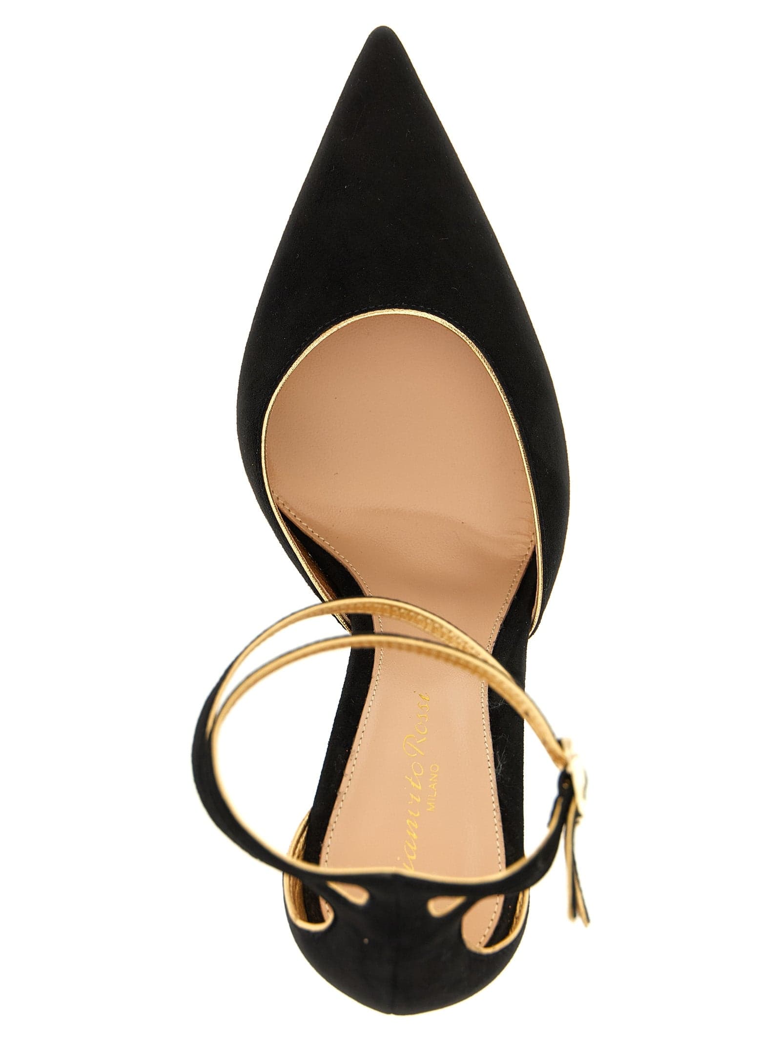 Black Suede Leather High Heel Pumps - 4