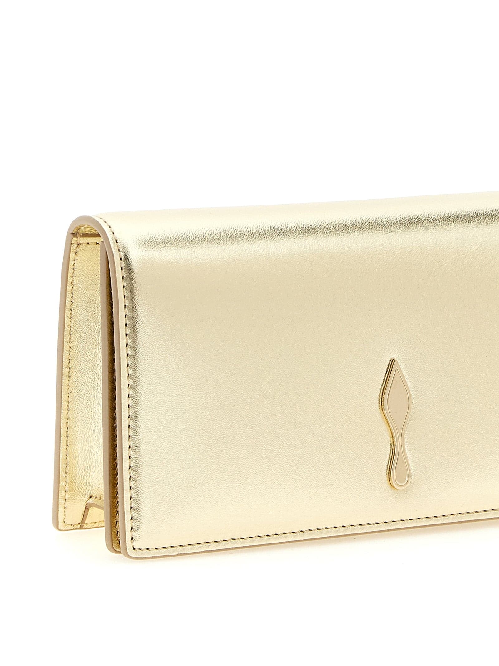 Gold Lambskin Clutch Bag - 3