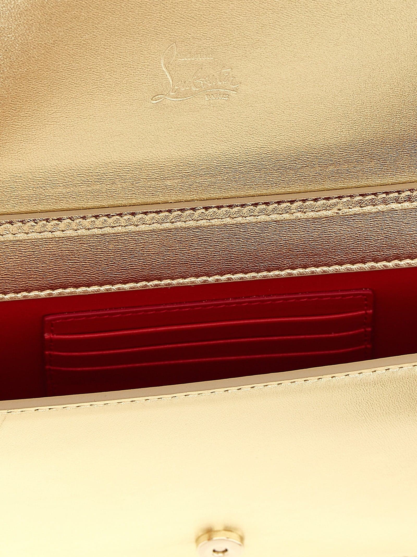 Gold Lambskin Clutch Bag - 4