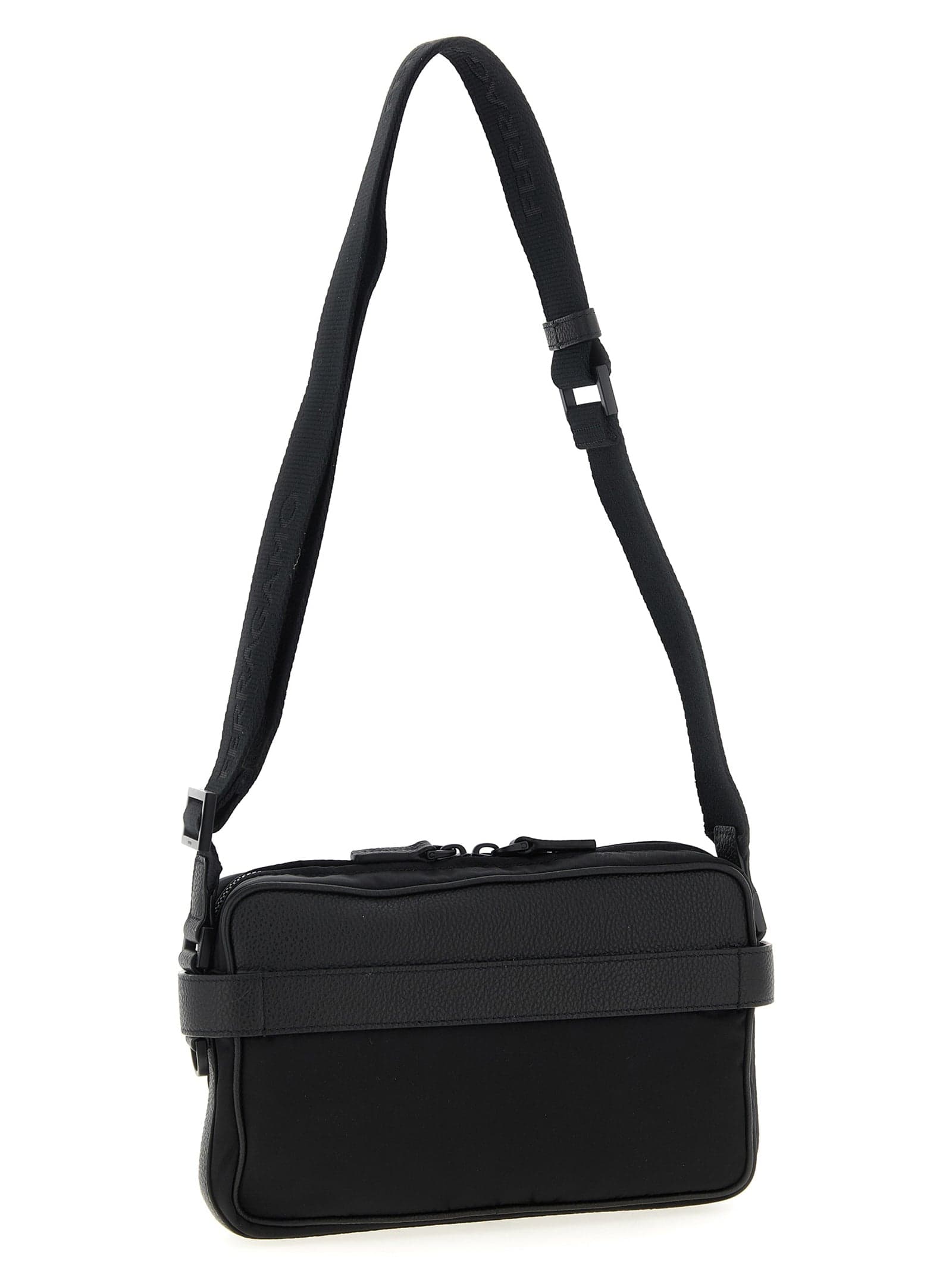 Black Fabric Crossbody Bag - 2