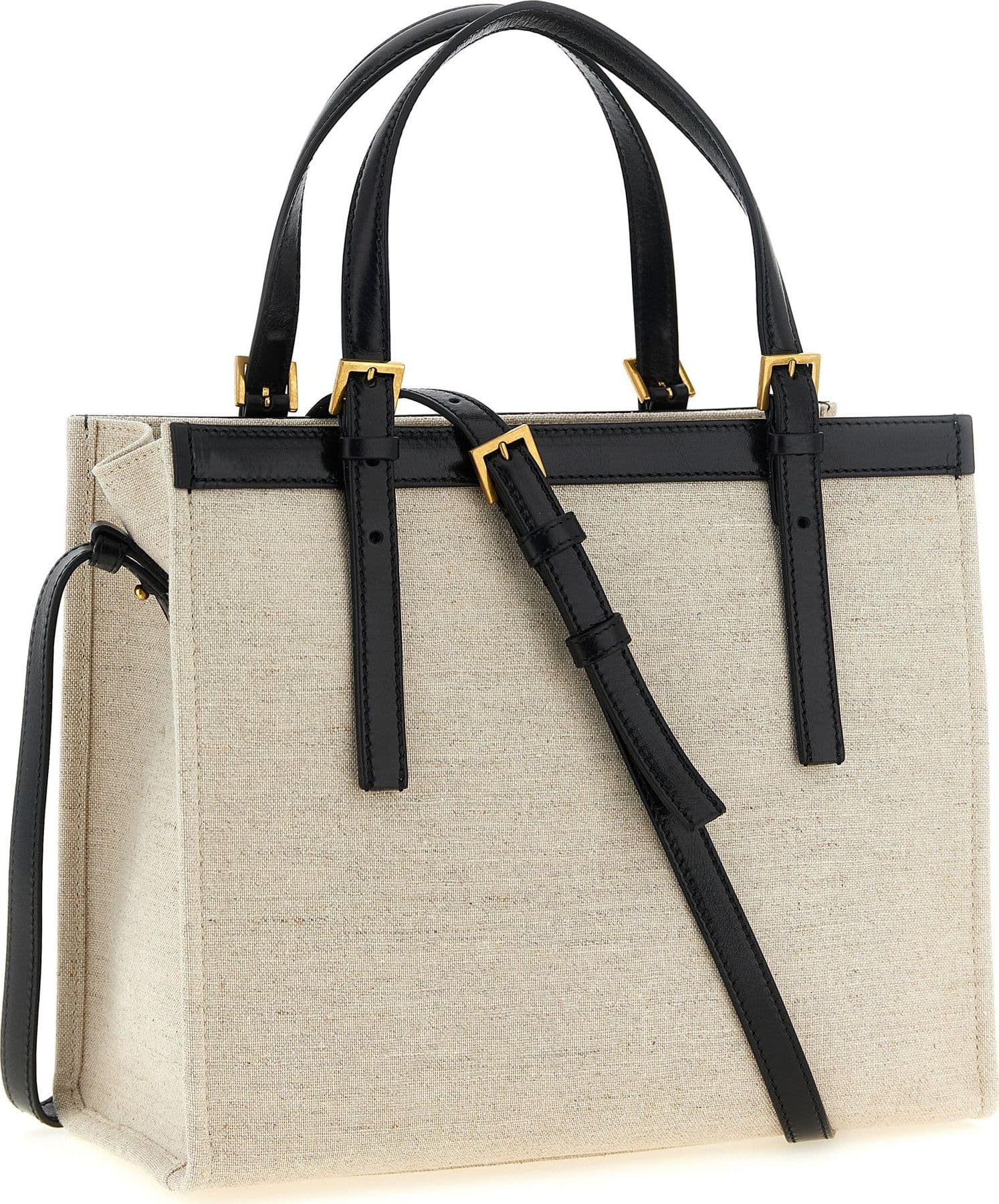Beige Leather Tote Bag - 2