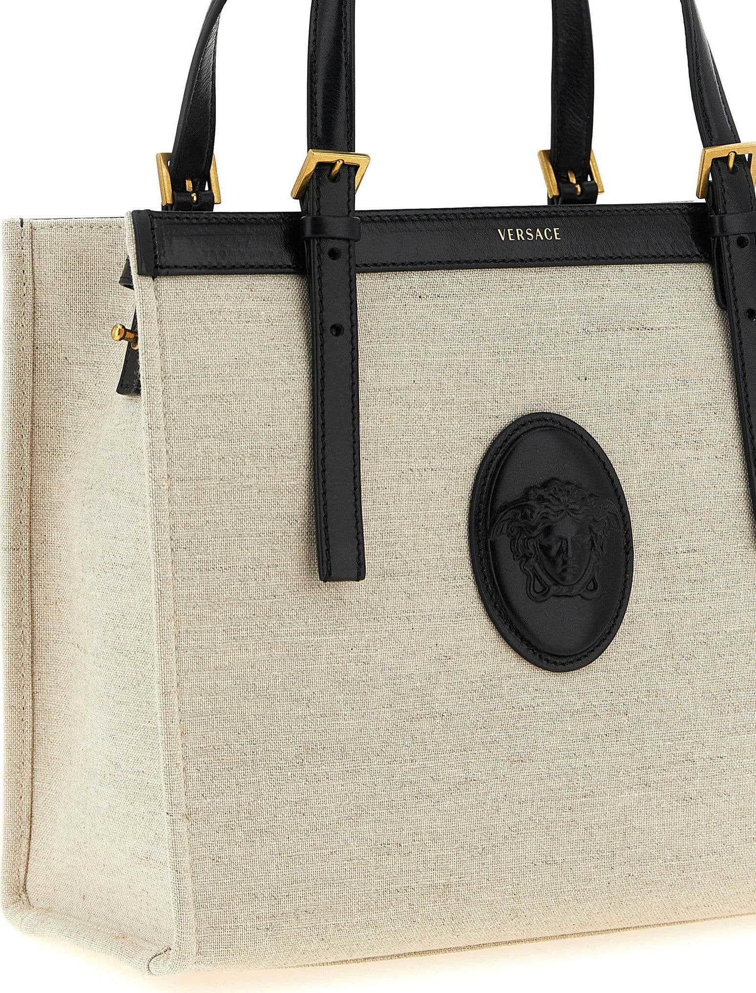 Beige Leather Tote Bag - 3