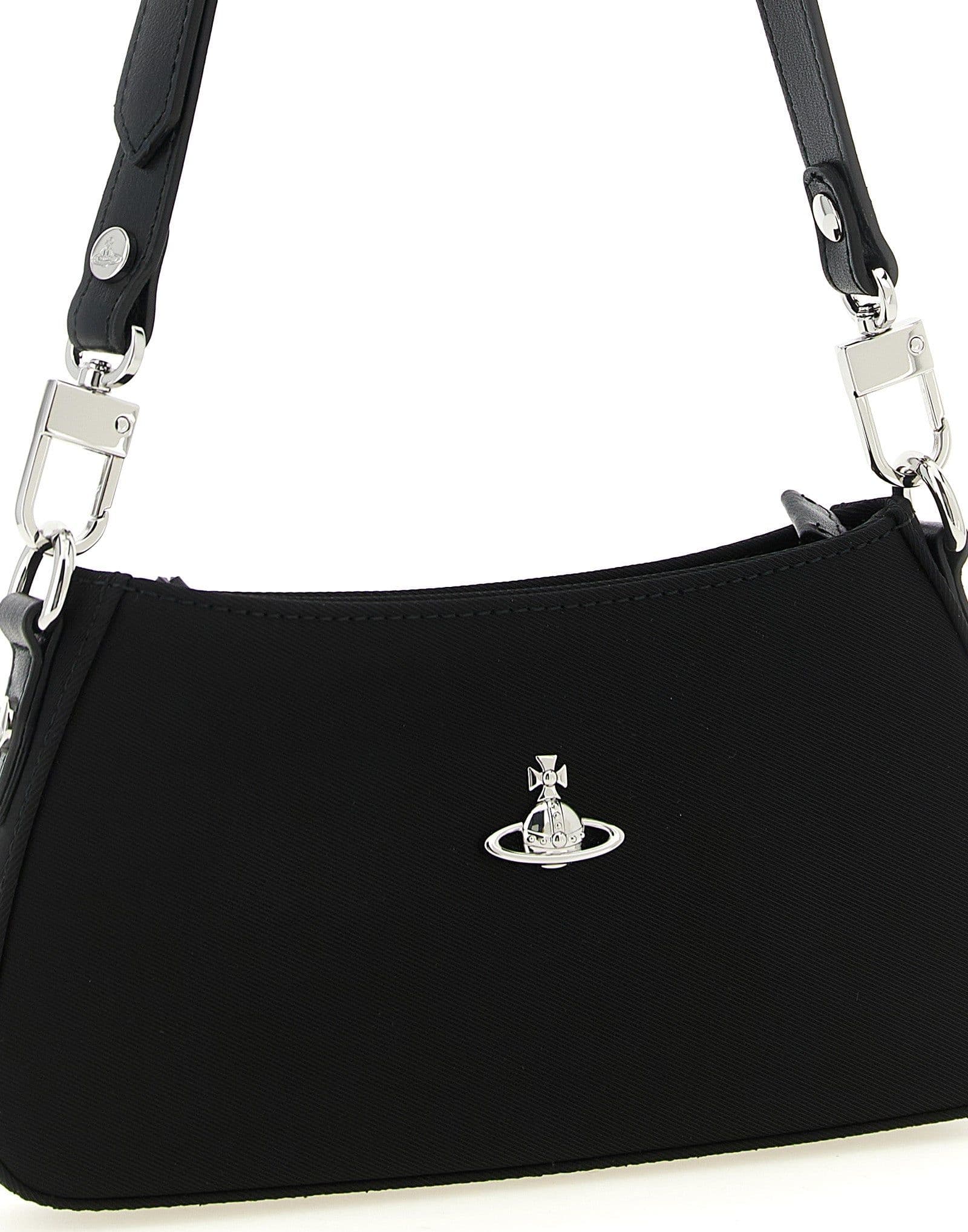 Black Polyester Shoulder Bag - 3