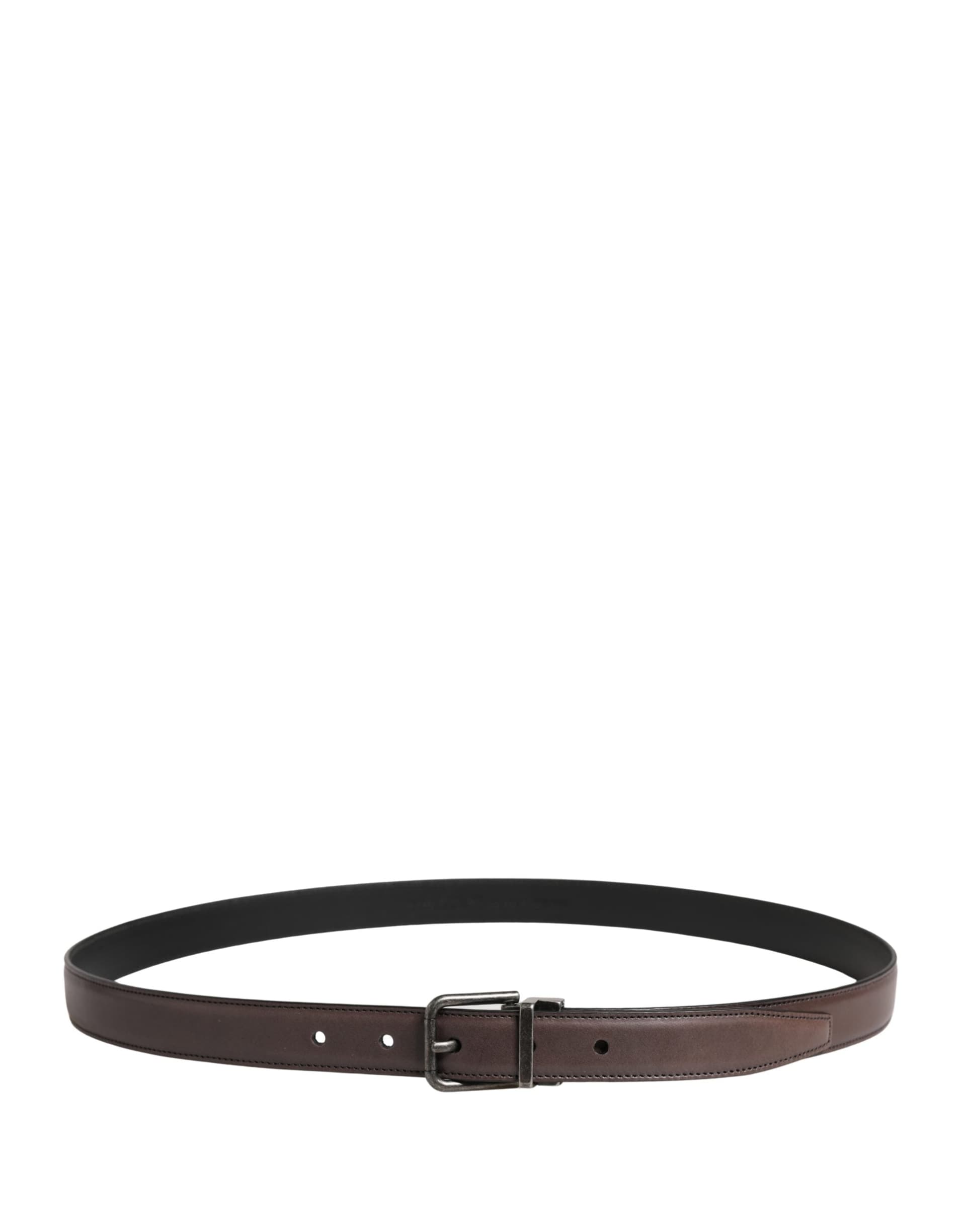 Men Brown Classic Leather Metal Buckle Belt - 3