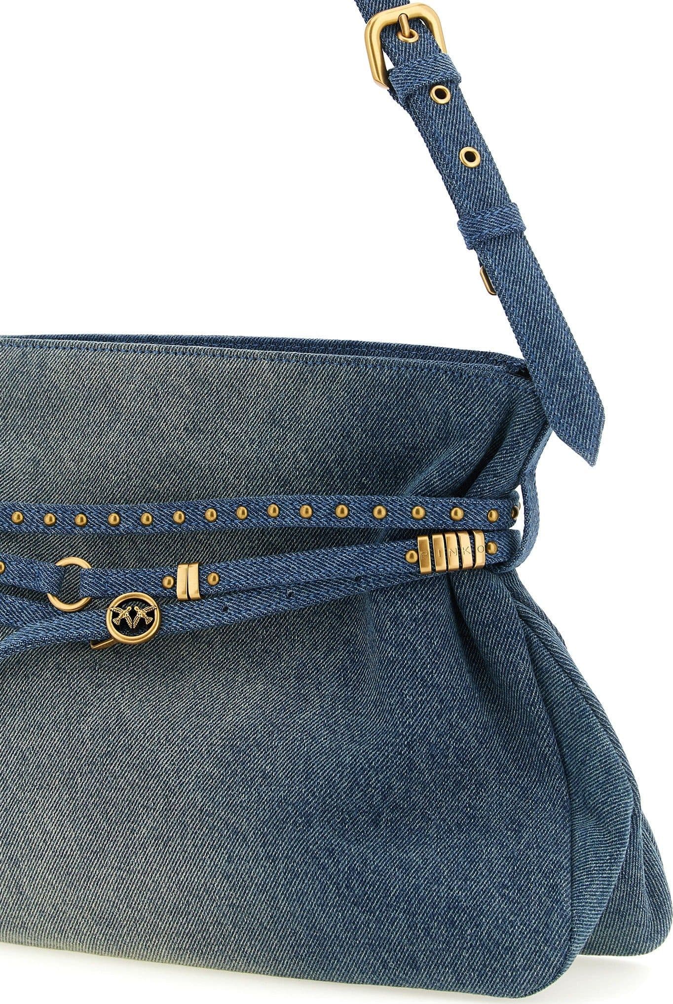 Blue Cotton Shoulder Bag - 3