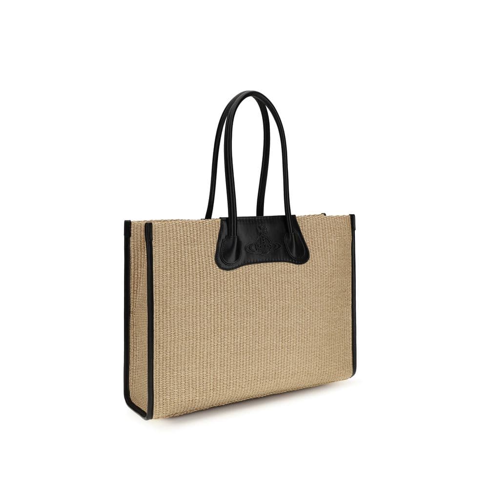 Beige Raffia Shoulder Bag - 2