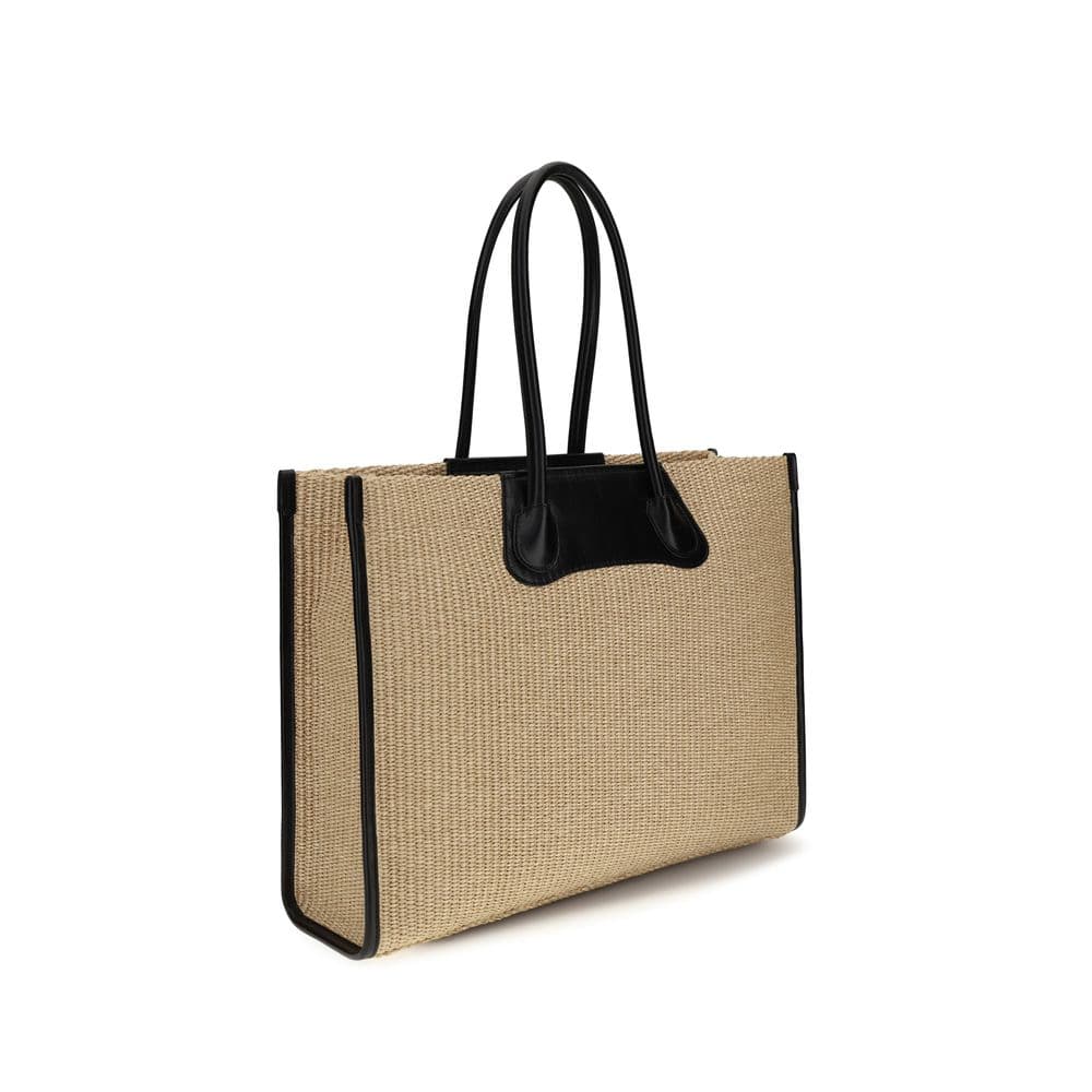 Beige Raffia Shoulder Bag - 3