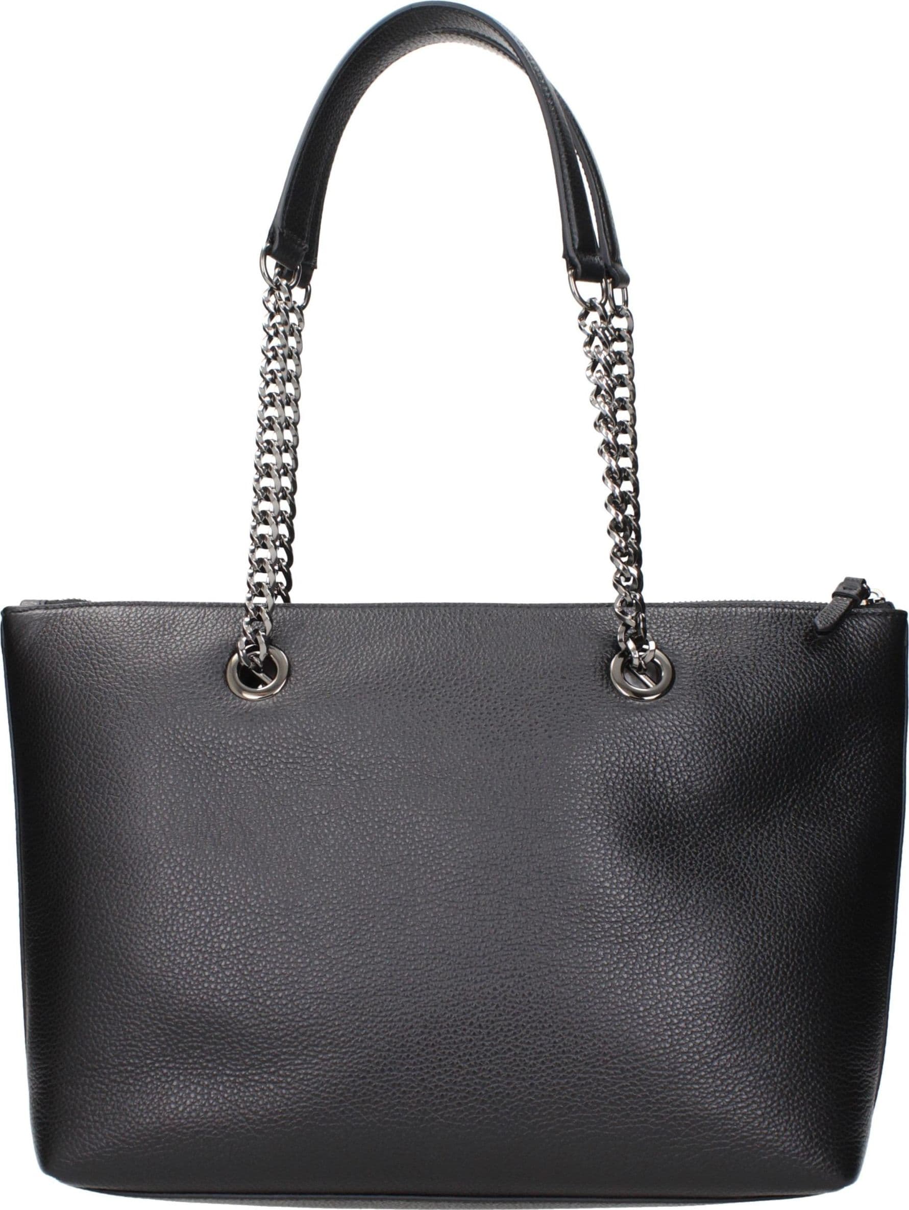 Black Leather Shoulder Bag - 3