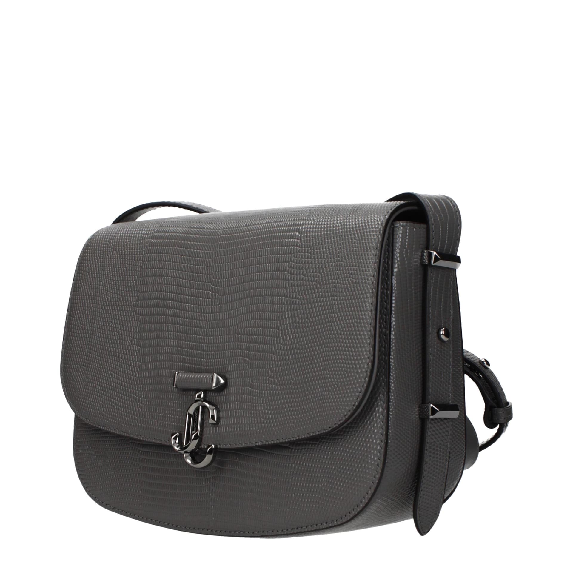 Gray Leather Crossbody Bag - 2