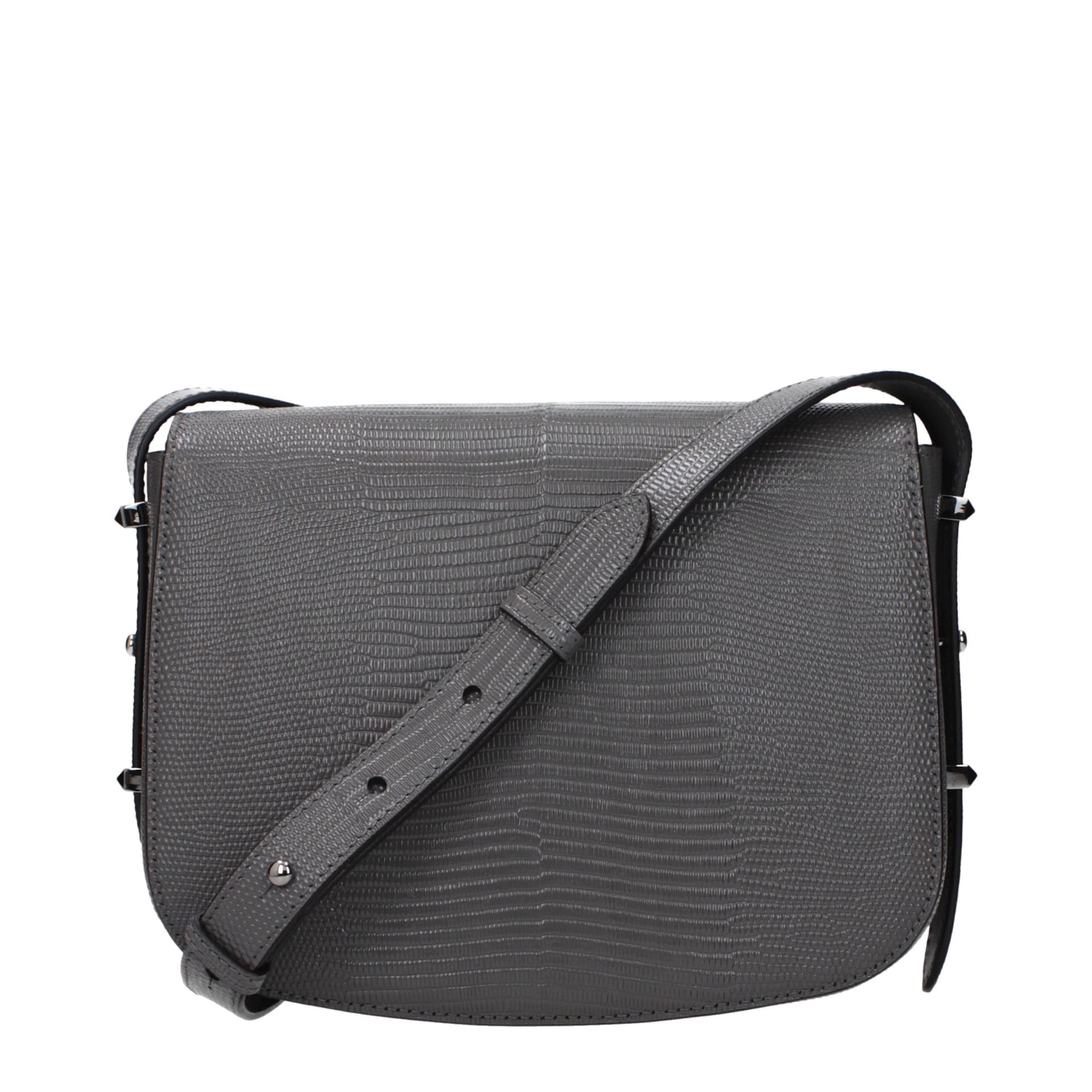 Gray Leather Crossbody Bag - 3