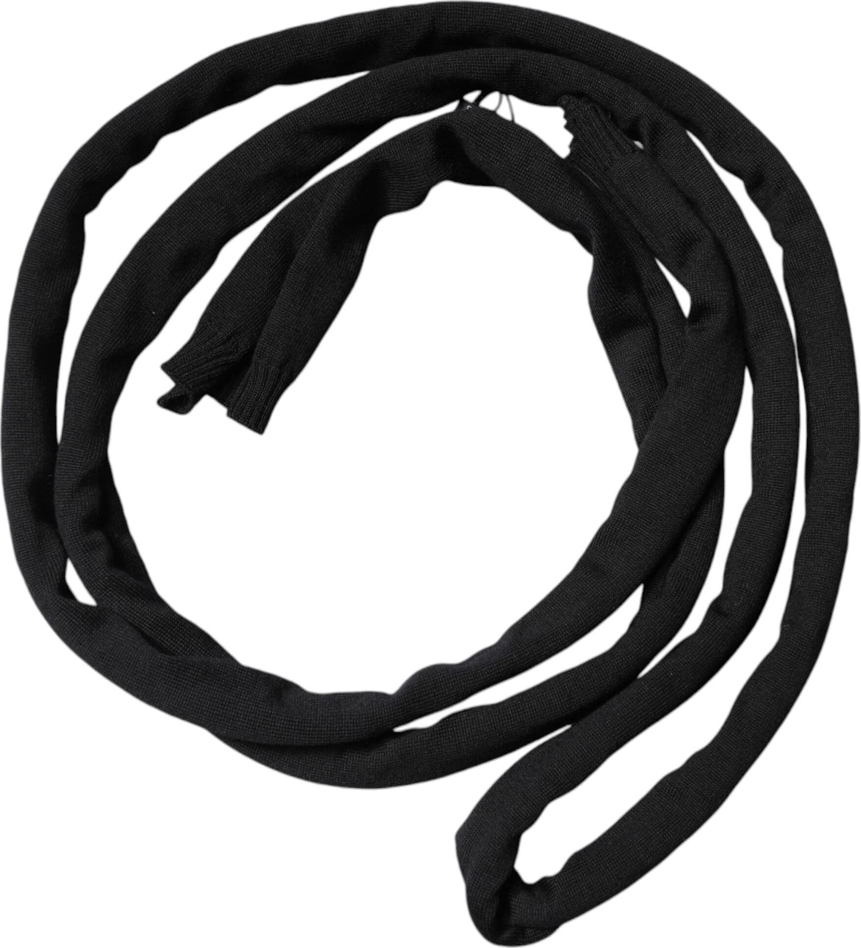 Black Wool Knitted Neck Wrap Shawl Men Scarf - 4