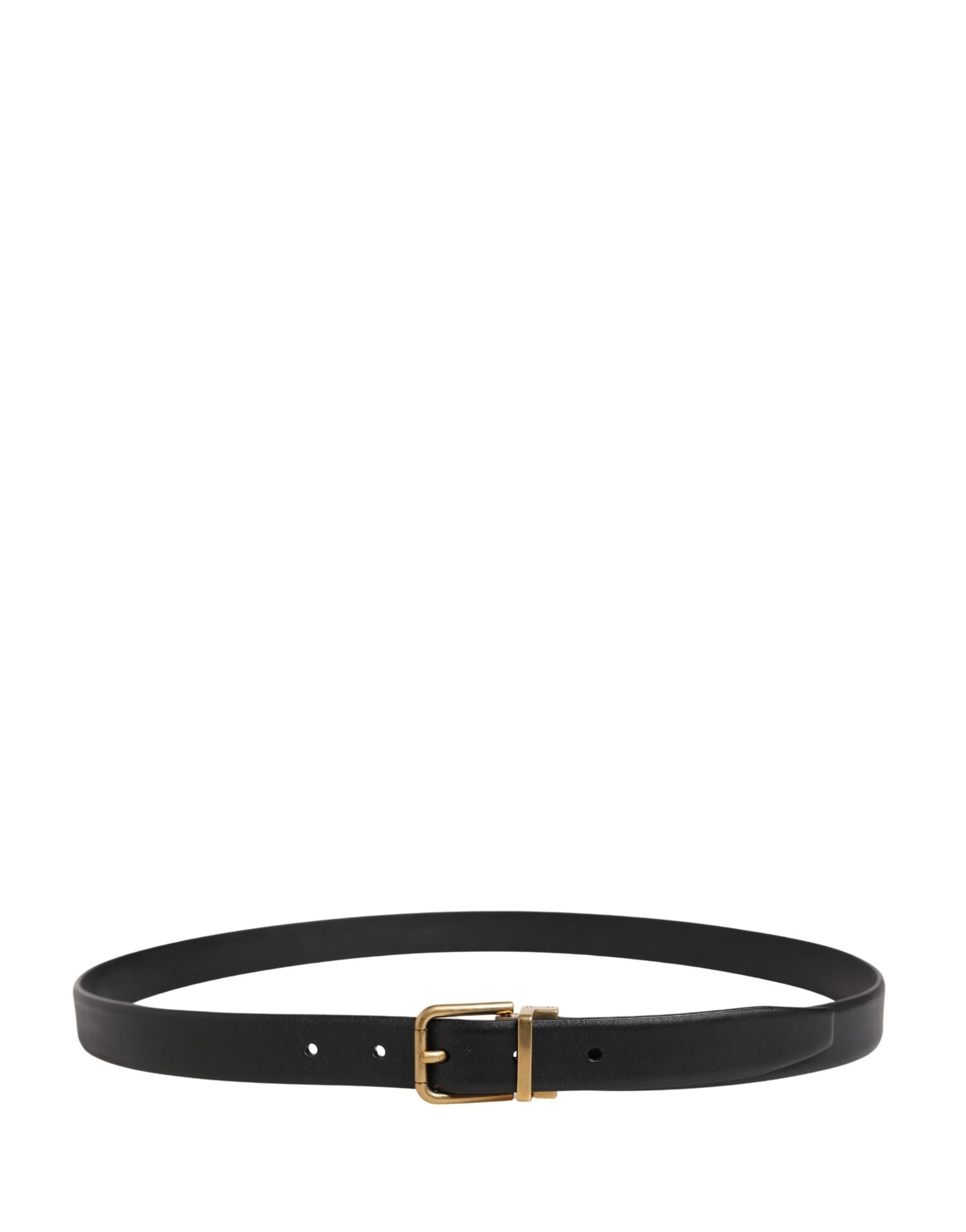 Men Black Classic Leather Metal Buckle Belt - 3
