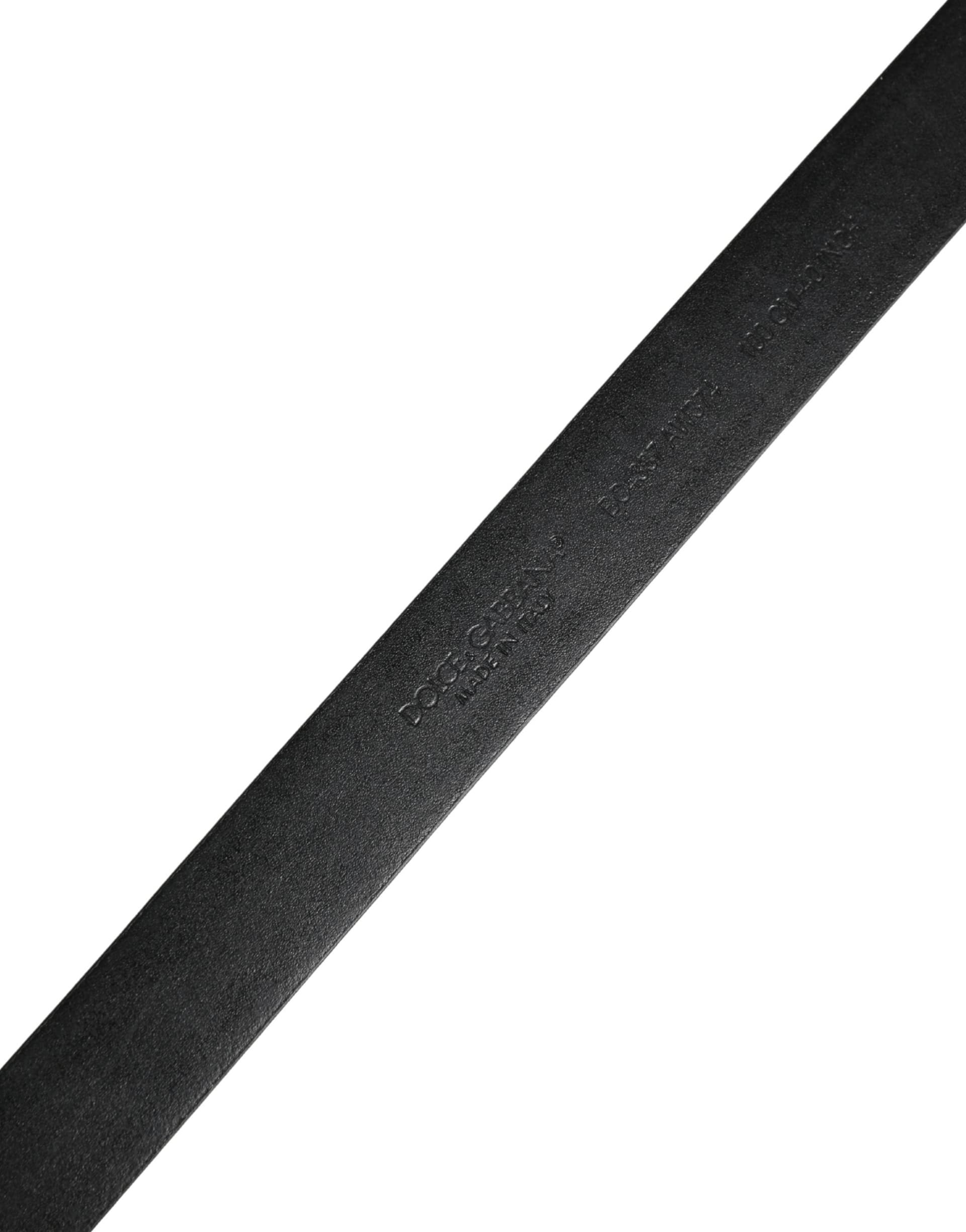 Men Black Classic Leather Metal Buckle Belt - 6