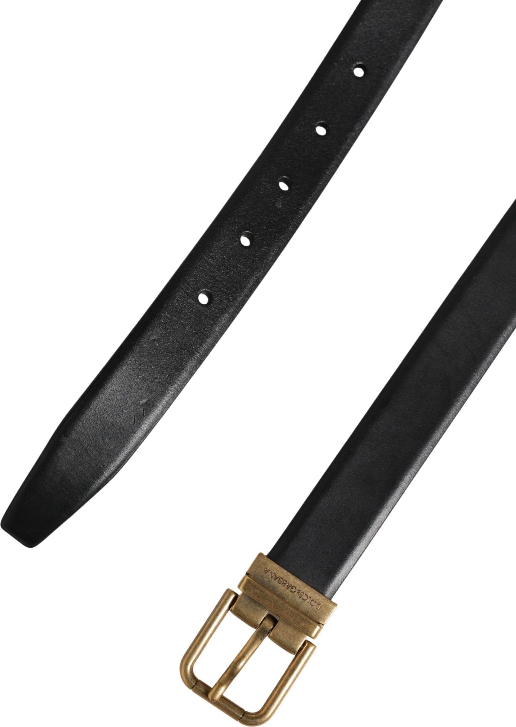 Men Black Classic Leather Metal Buckle Belt - 7