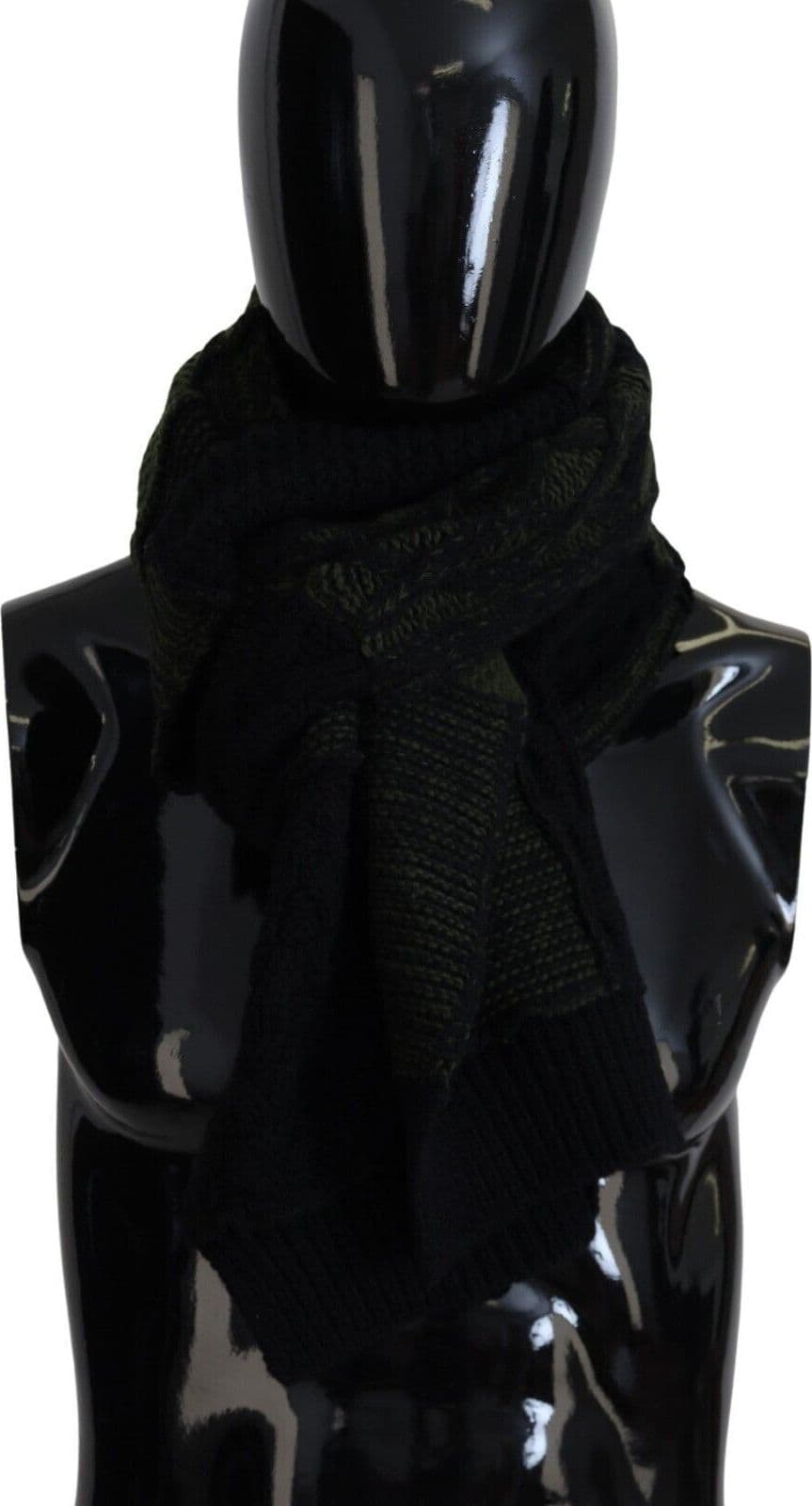 Black Green Knitted Men Neck Wrap Shawl Scarf