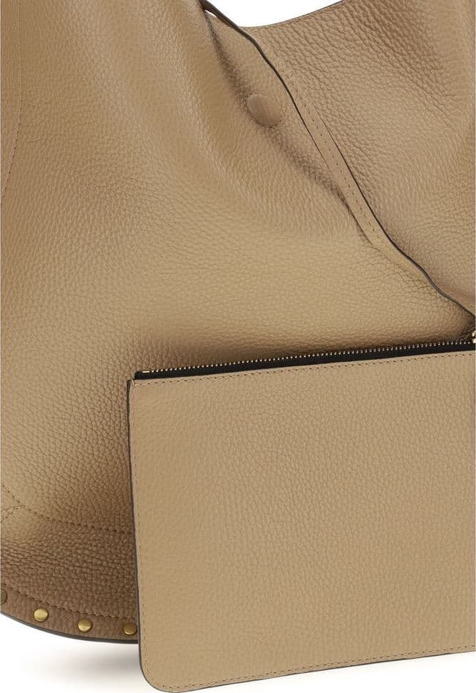 Beige Calf Leather Bos Taurus Shoulder Bag - 4