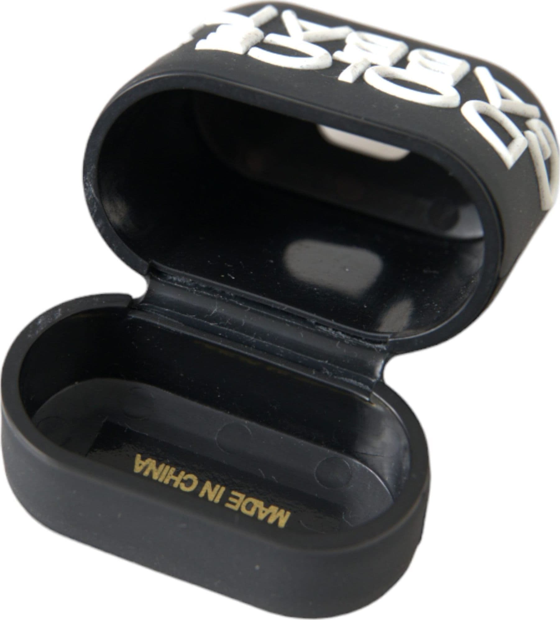 Black White Silicone Embossed Logo Airpods Case - 6