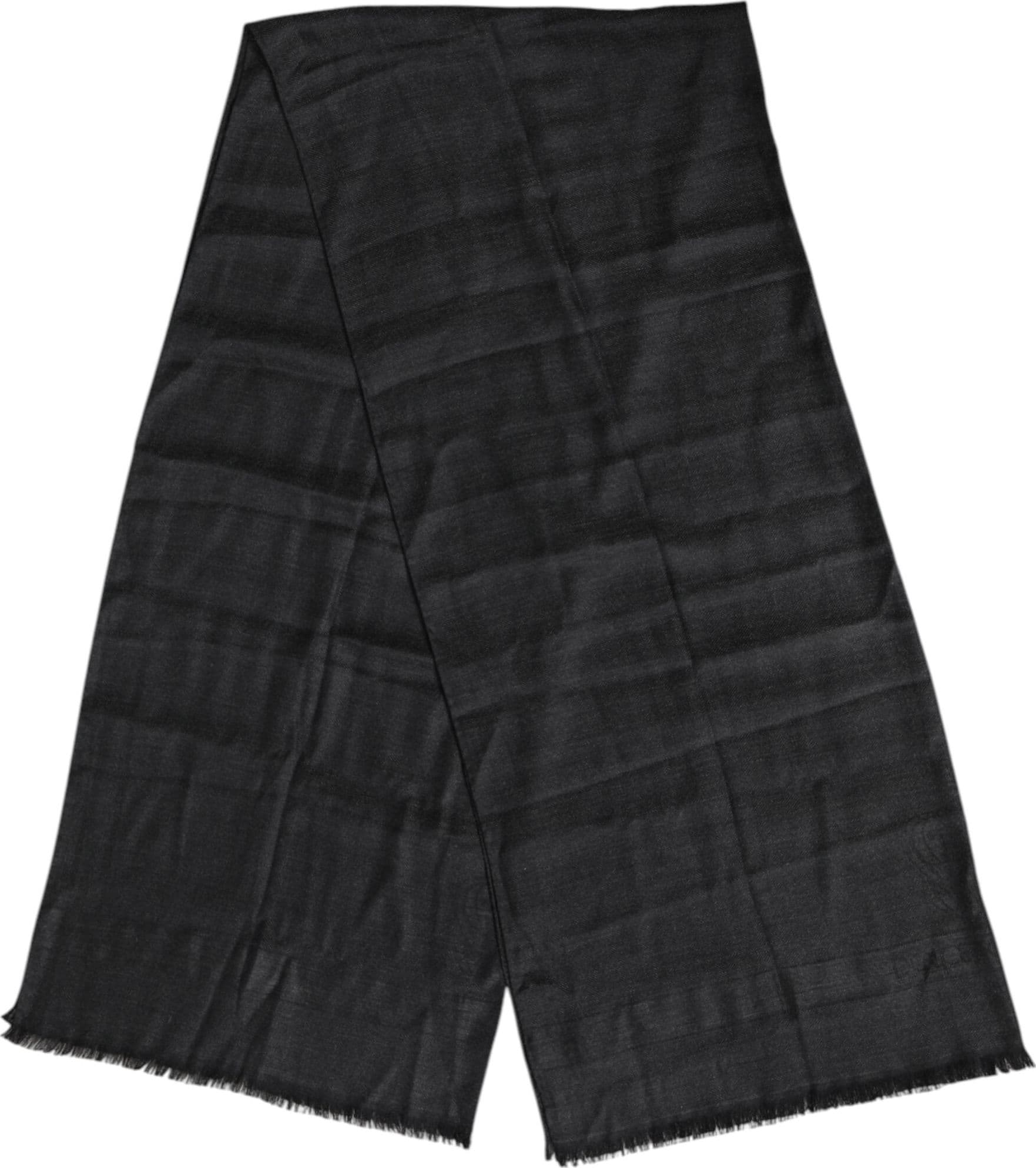 Dark Gray Cashmere Fringes Neck Warmer Scarf - 2