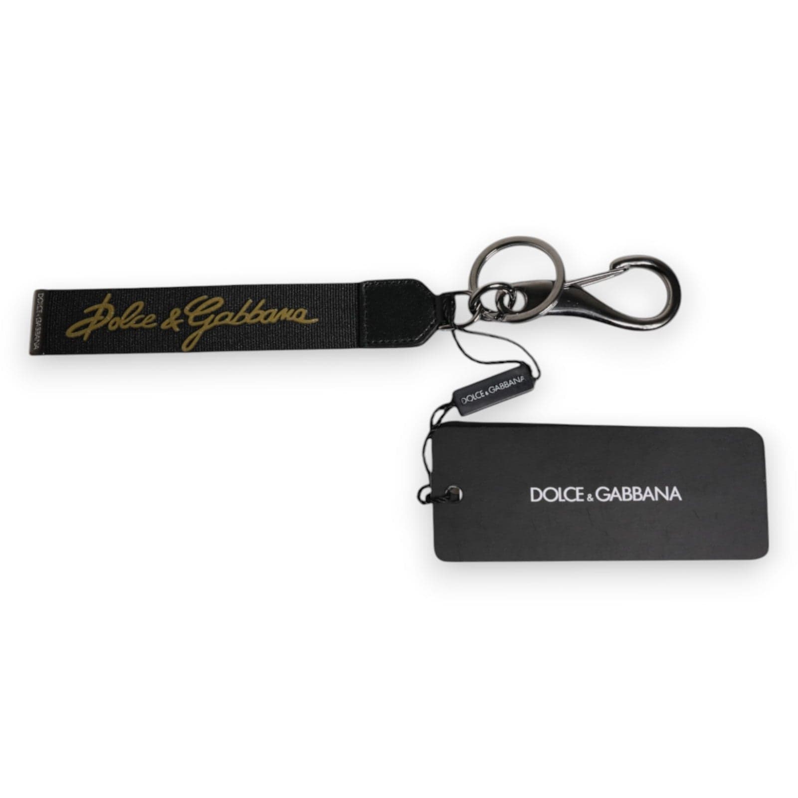 Black Logo Nylon Silver Brass Men Holder Keychain Keyring - 3