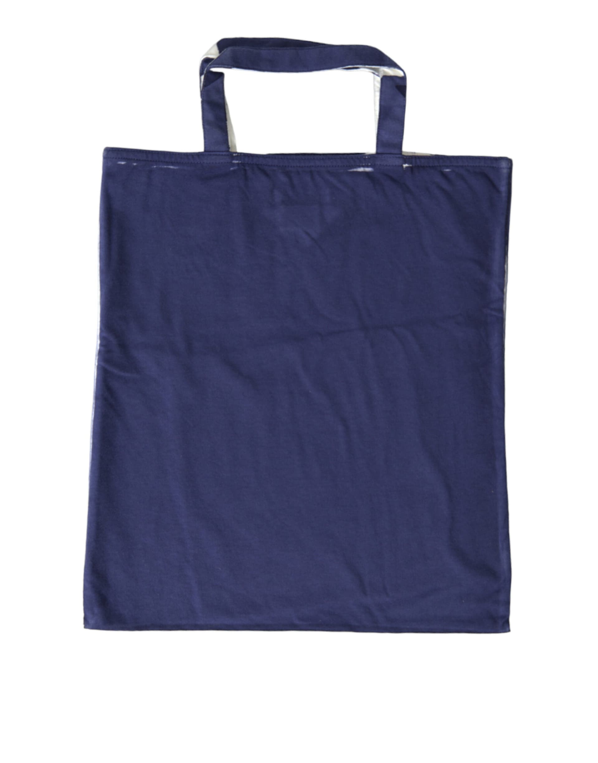 Blue Jersey Fabric Logo Shoulder Shopping Tote Shopping Bag - 4